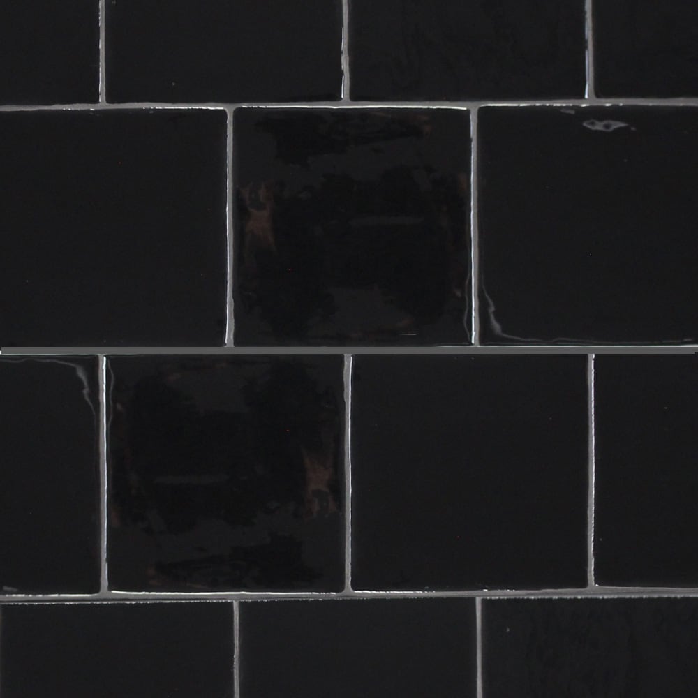 Boutique LW22080201 Zellige Black 5-in x 5-in Glazed Ceramic Standard Floor and Wall Tile ( 5.729-sq ft Carton )