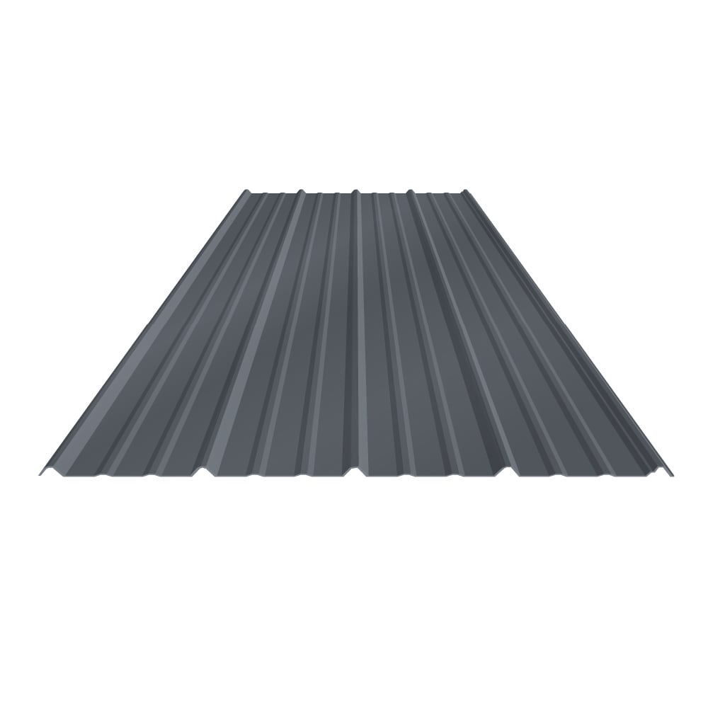 Metal Sales Classic Rib 3 Ft X 8 Ft Ribbed Charcoal Steel Roof Panel In The Roof Panels 