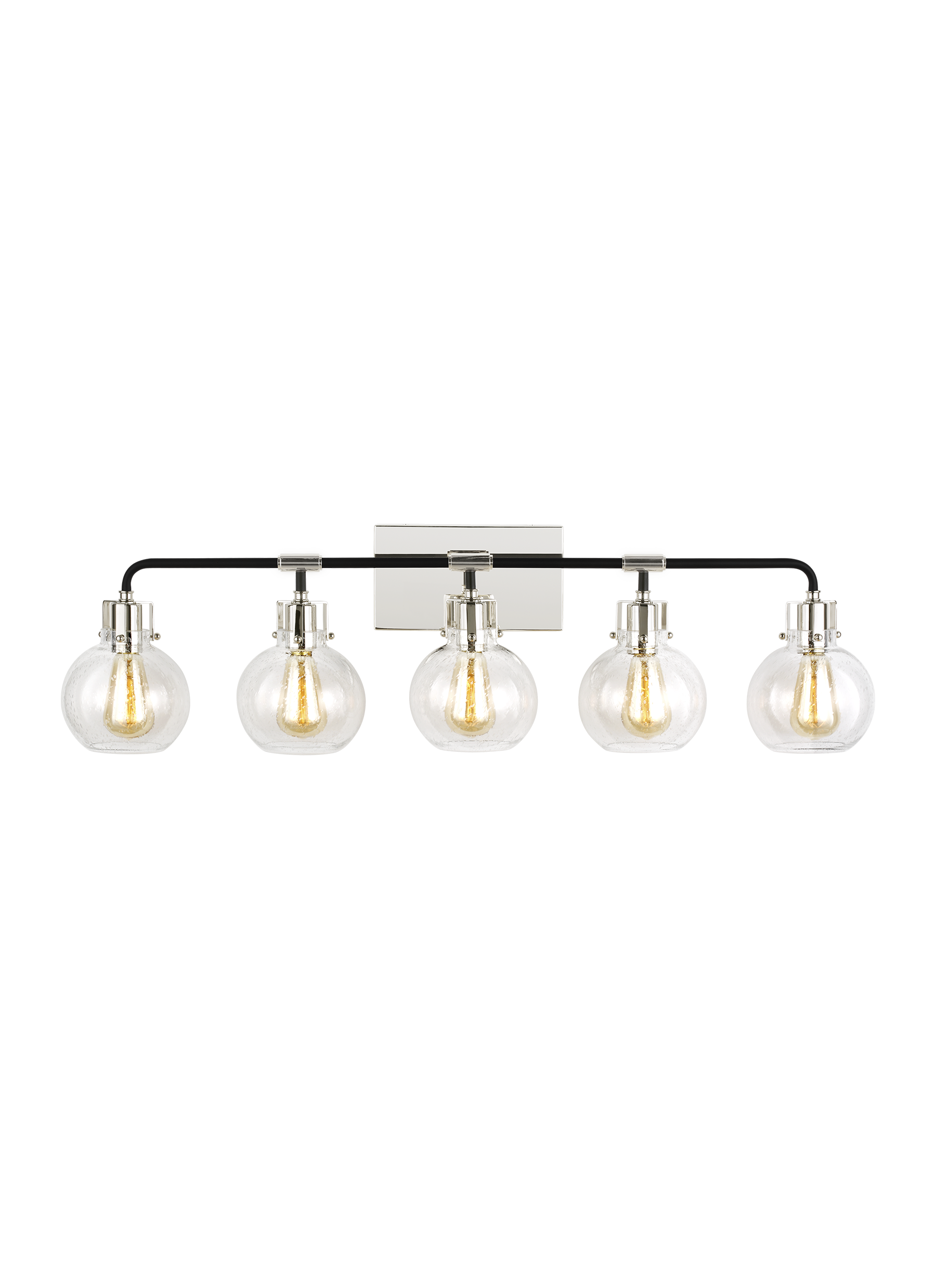 Generation Lighting VS24405PN/TXB Clara 40-in 5 -Light Polished Multiple colors Transitional Vanity light
