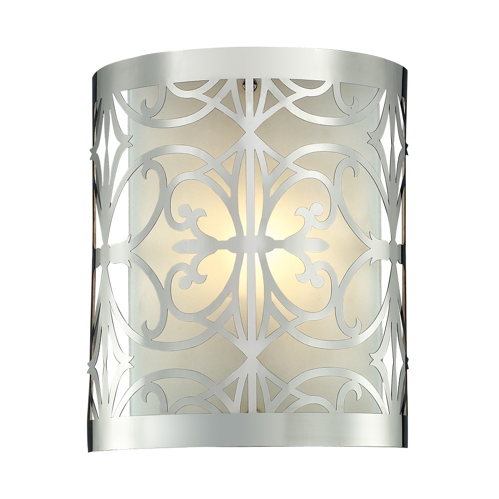 Westmore Lighting BB103411 Lowell 8-in 1-Light Polished Chrome and Frosted Glass Transitional Vanity Light