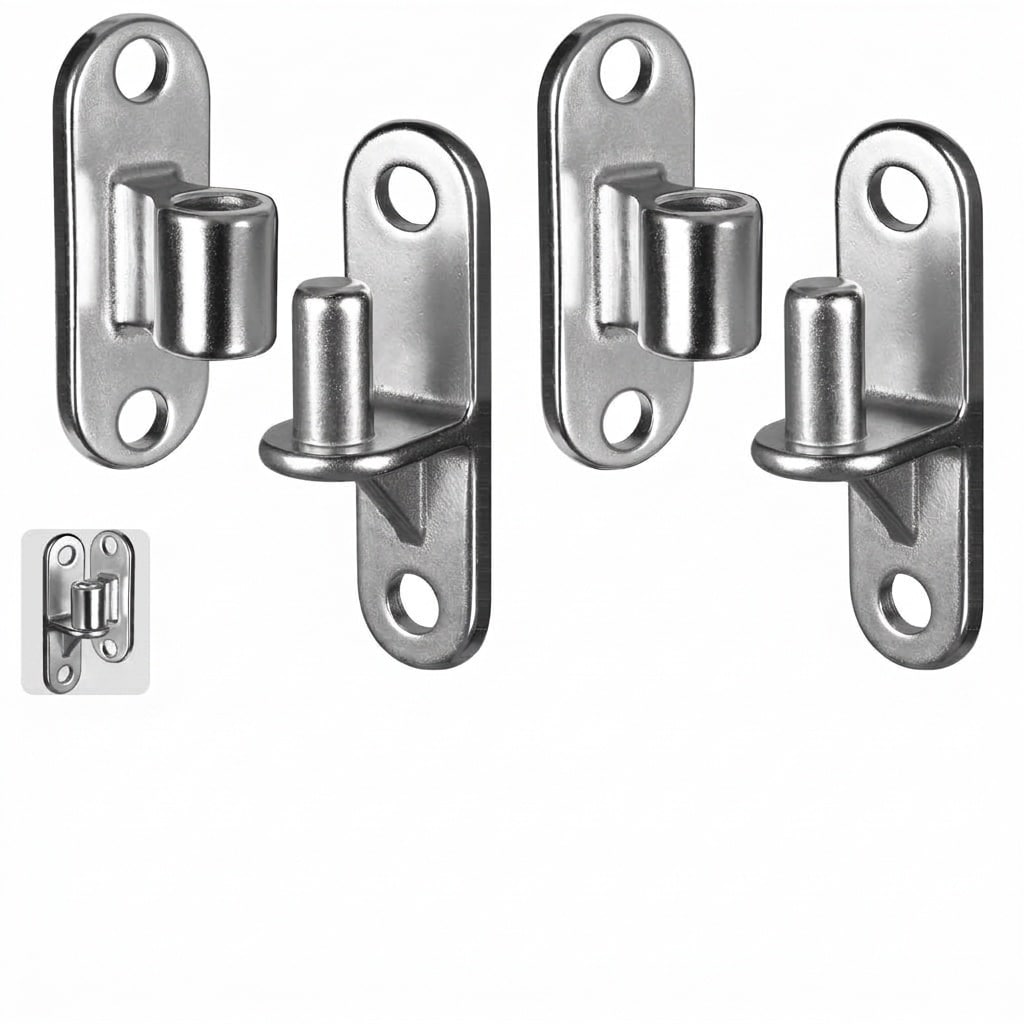 Etokfoks  304 Stainless Steel Gate Hinges 2 Pack Wall Mount Heavy Duty 600 lb Capacity 3 9L x 1 4W with 5 8 Eye Hole