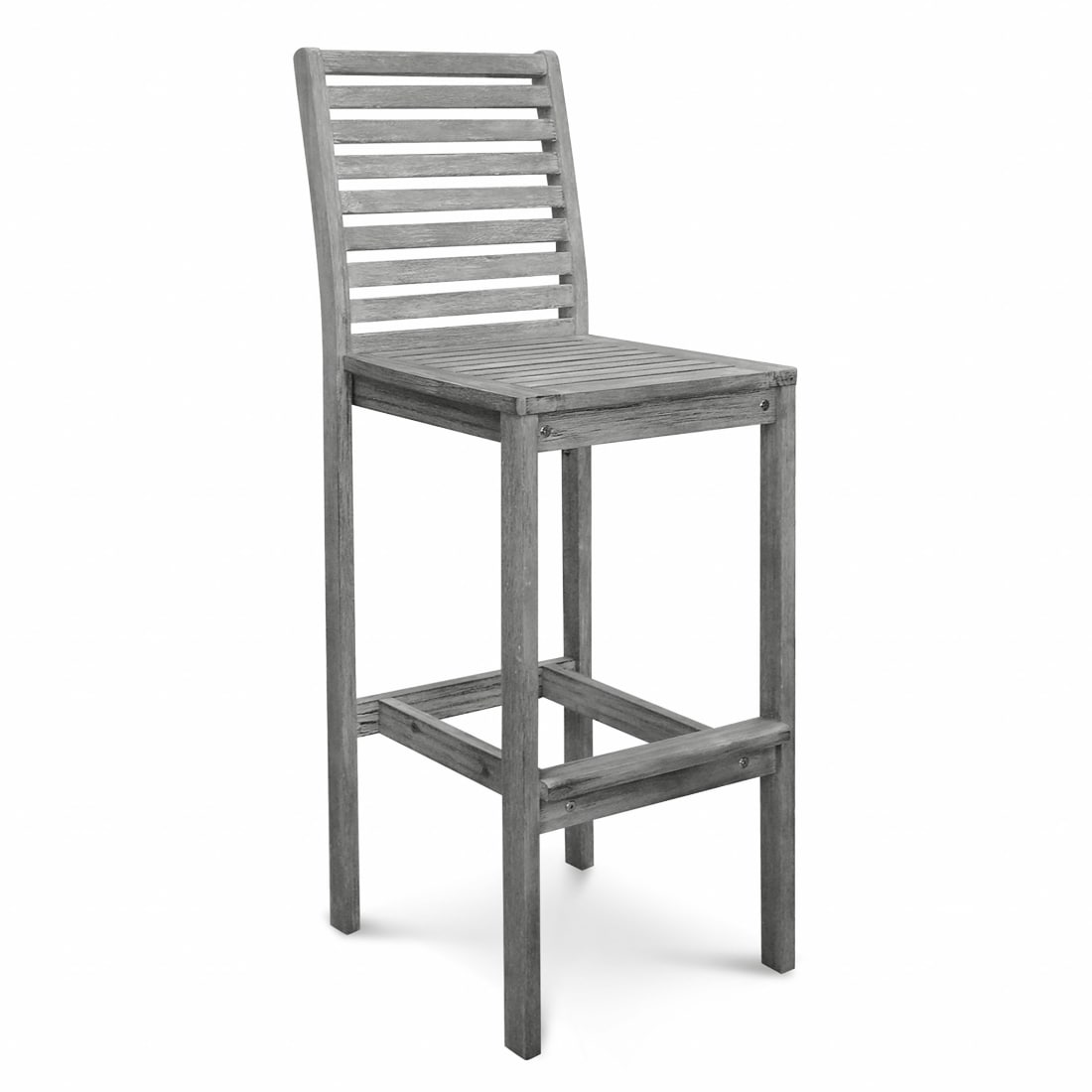 HomeRoots 4000389986 Gray Wood Frame Stationary Counter-height Chair with Solid Seat