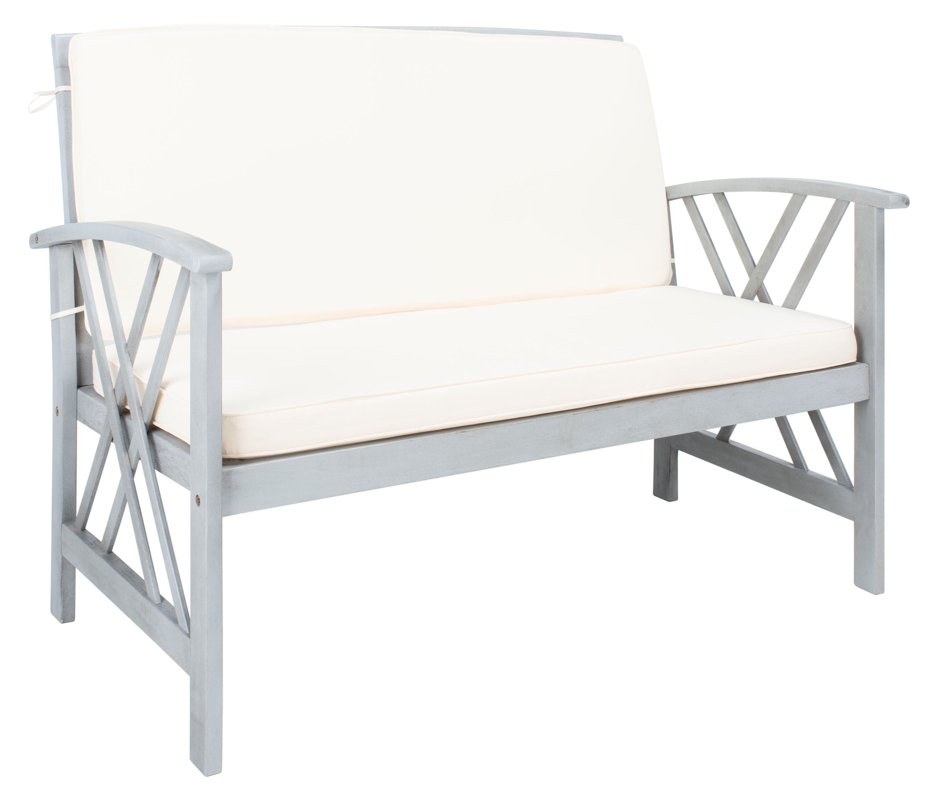 Safavieh PAT7008B Fontana 4 -Piece Patio Conversation Set with Off-white Cushions