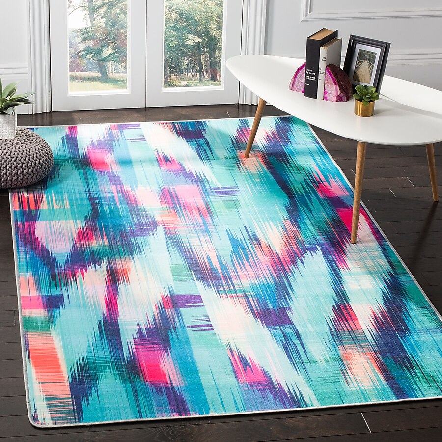 Safavieh Daytona 5 x 8 Turquoise/Fuchsia Indoor Abstract Area Rug Safavieh Daytona 5 x 8 Turquoise/Fuchsia Indoor Abstract Area Rug
