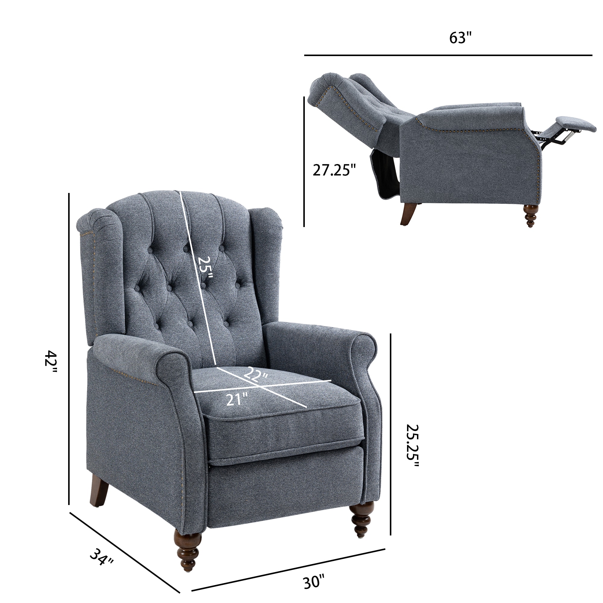 Clihome HQ000005-CW recliners - View #2