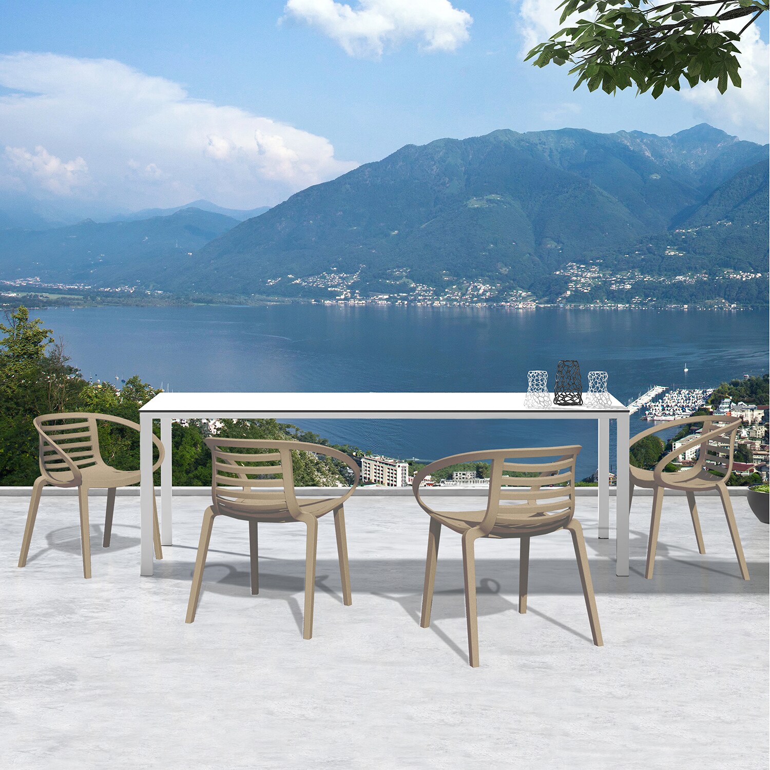 World Rug Gallery MA8058TAUPE2 Patio-Chairs - View #5