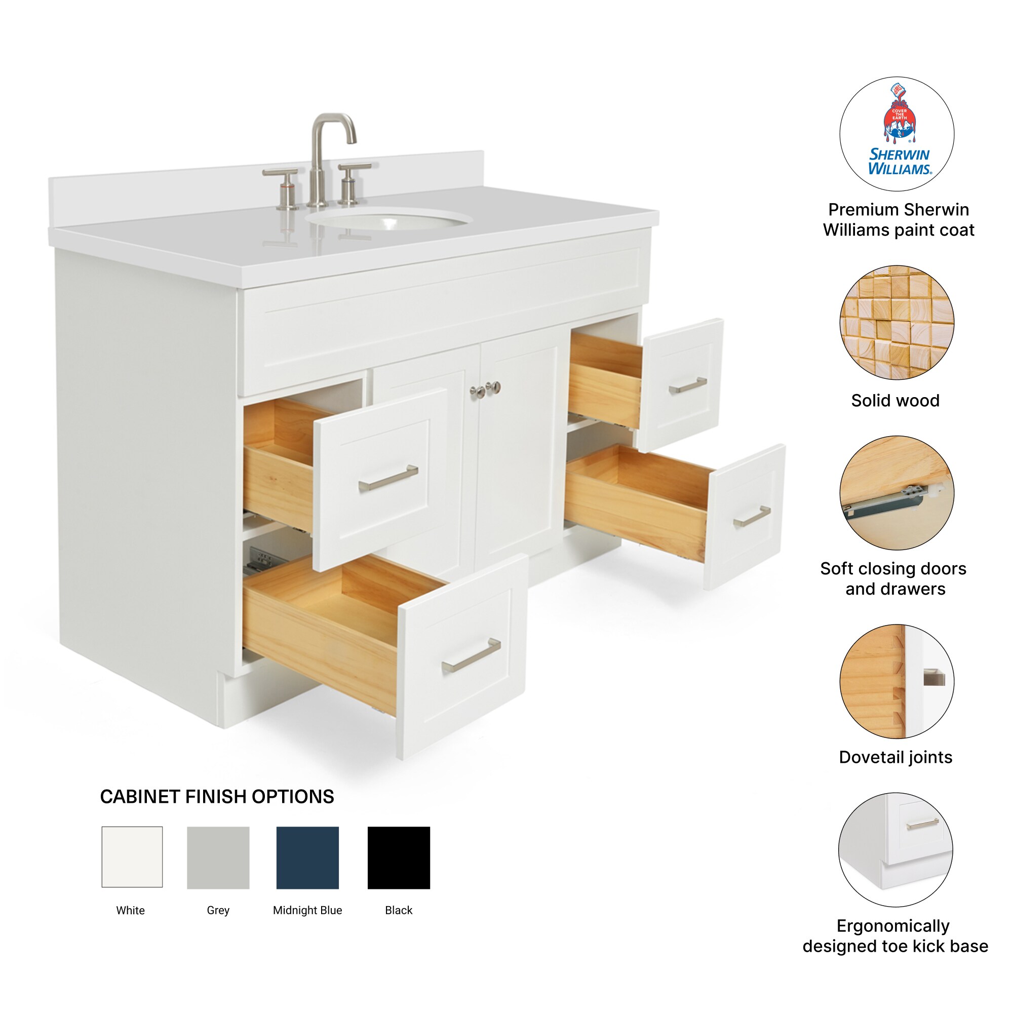 ARIEL F055SWQOVOWHT Bath-Vanity-Combo - View #4