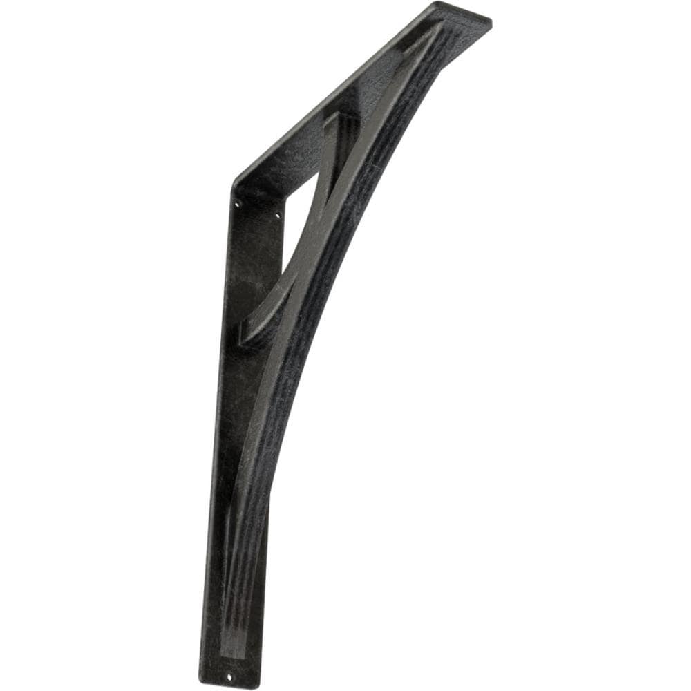 Ekena Millwork BKTM02X12X15TGLASV Galveston 12-in x 2-in x 15-in Gray Wrought iron Countertop support bracket