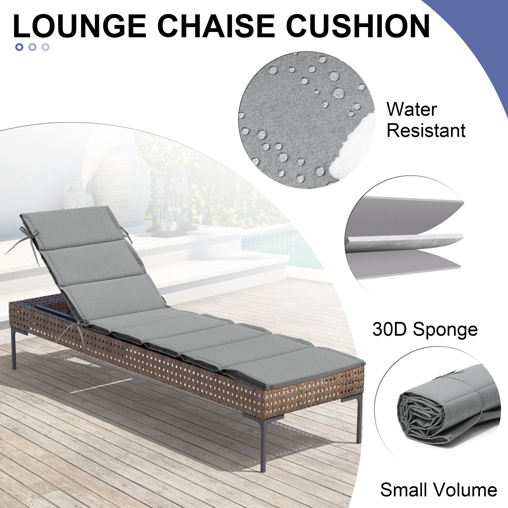 CloudFly CL-CU004GRY80-1 Patio-Furniture-Cushions - View #5