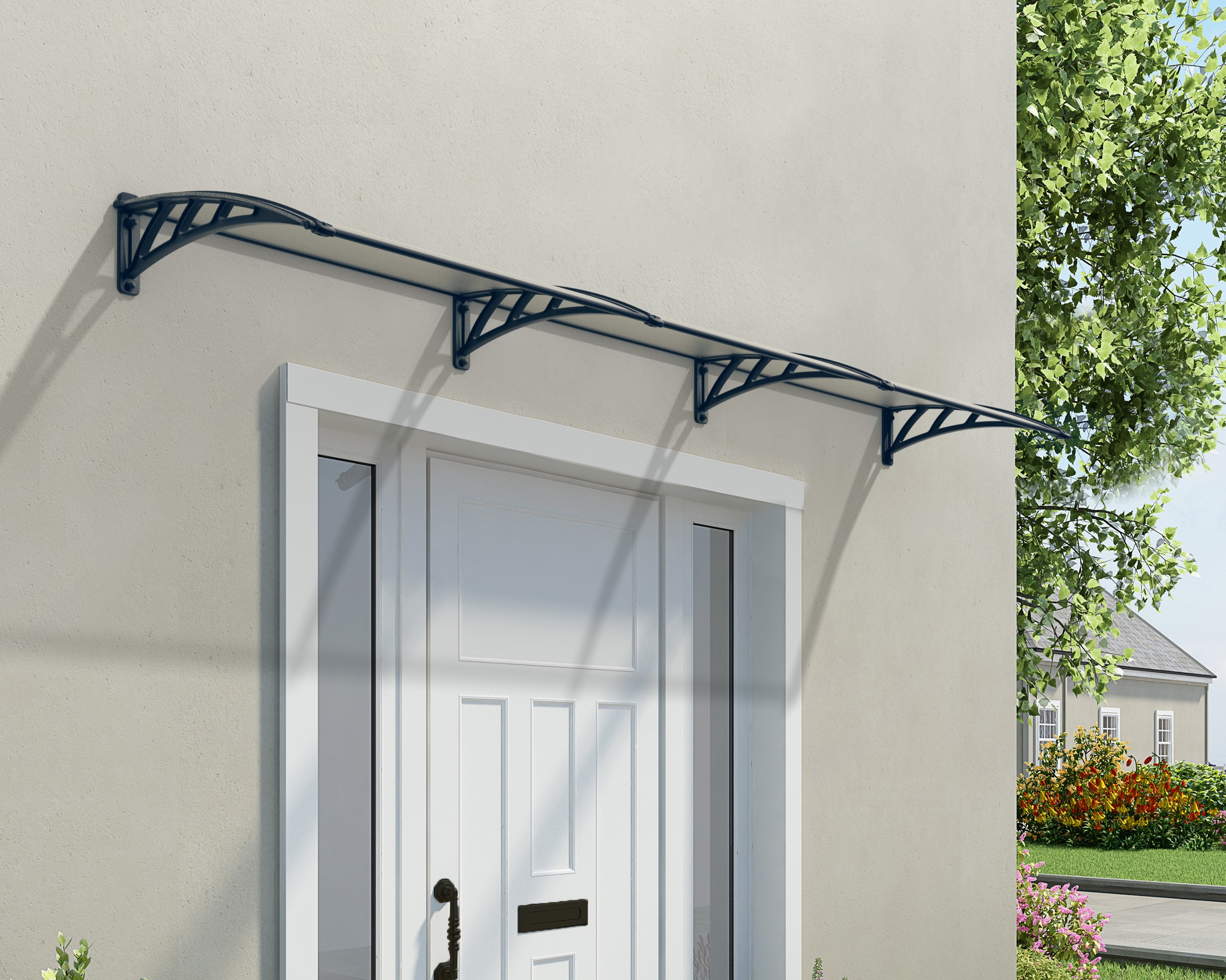 Neo 12' x 3' Gray and Clear Polycarbonate Door and Window Awning