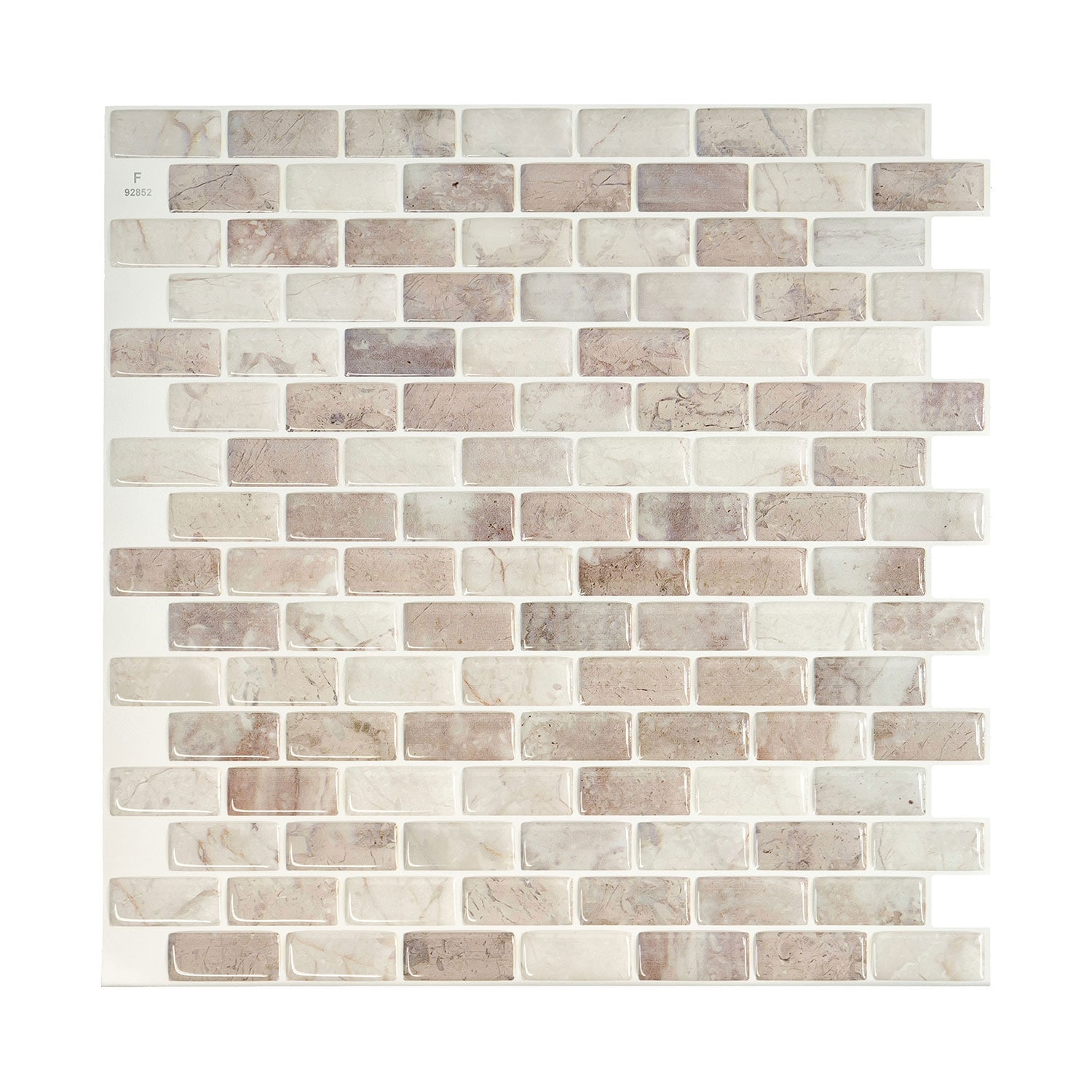 Smart Tiles SM1156G-04-QG Mandolia Beige 10-in x 10-in Glossy Resin Mixed Pattern Peel and Stick Wall Tile (2.7-sq. ft/ Carton)