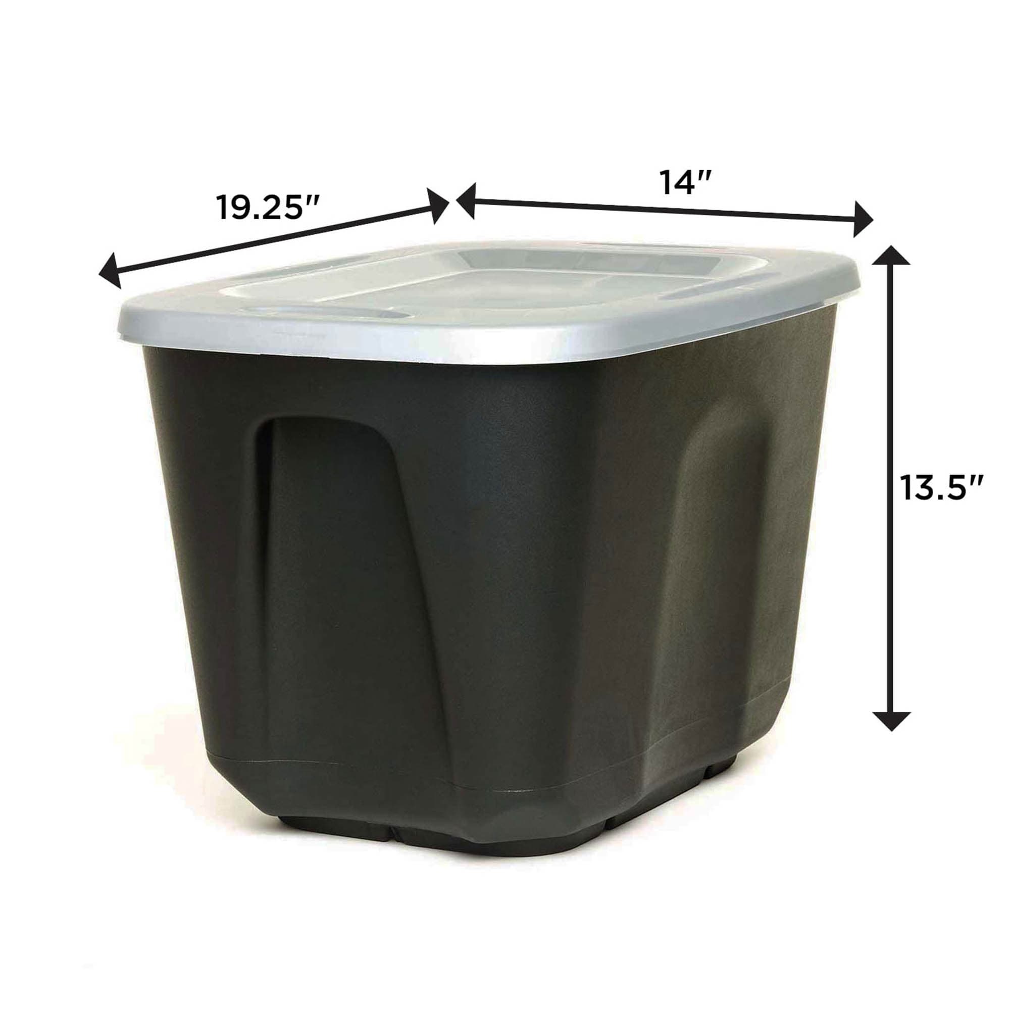 Homz Products Large Snap Black 10-Gallons (40-Quart) Tote at Lid with Standard