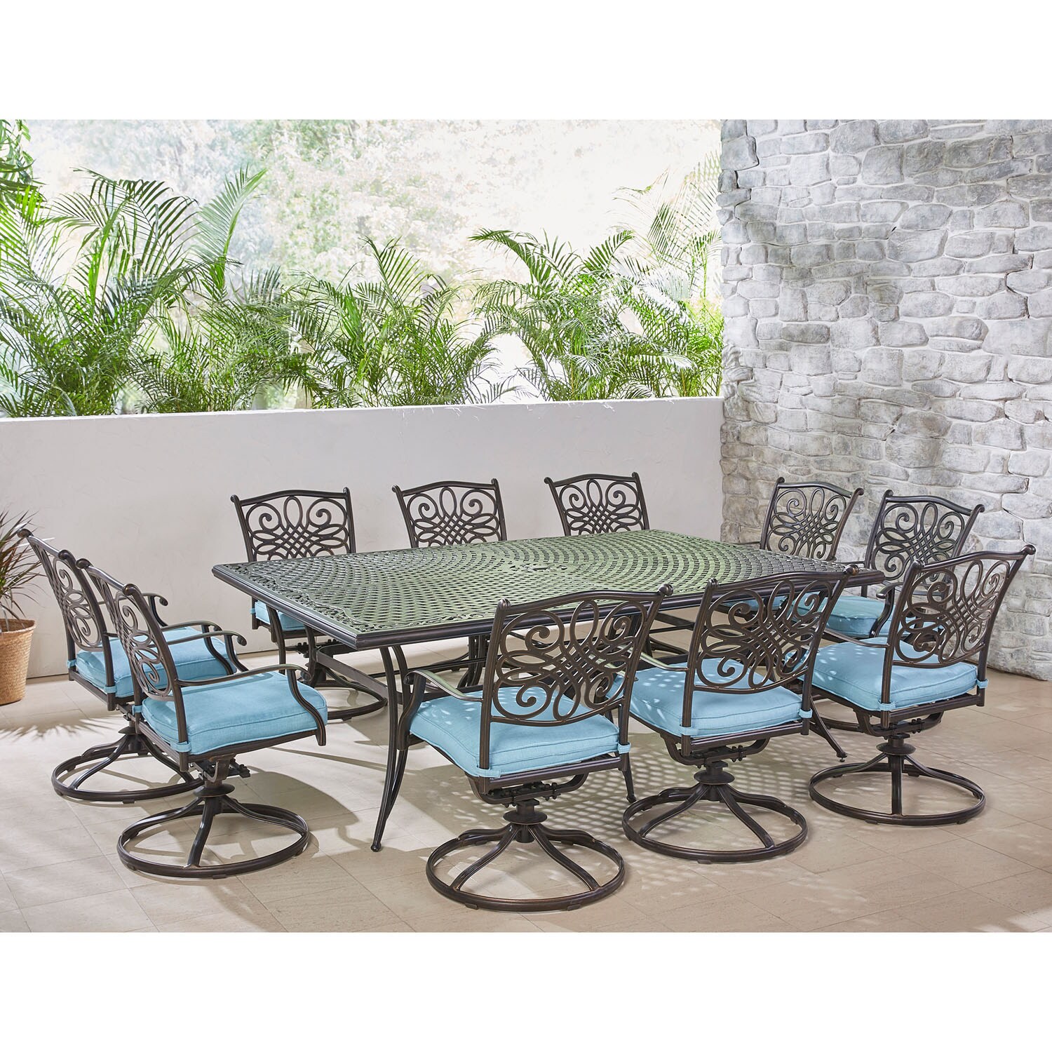 Hanover TRADDN11PCSW10-BLU Patio-Dining-Sets - View #13