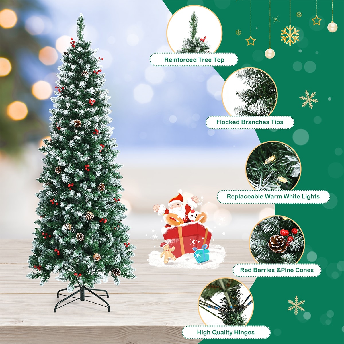 WELLFOR CM-HJY-23667US Artificial-Christmas-Trees - View #4