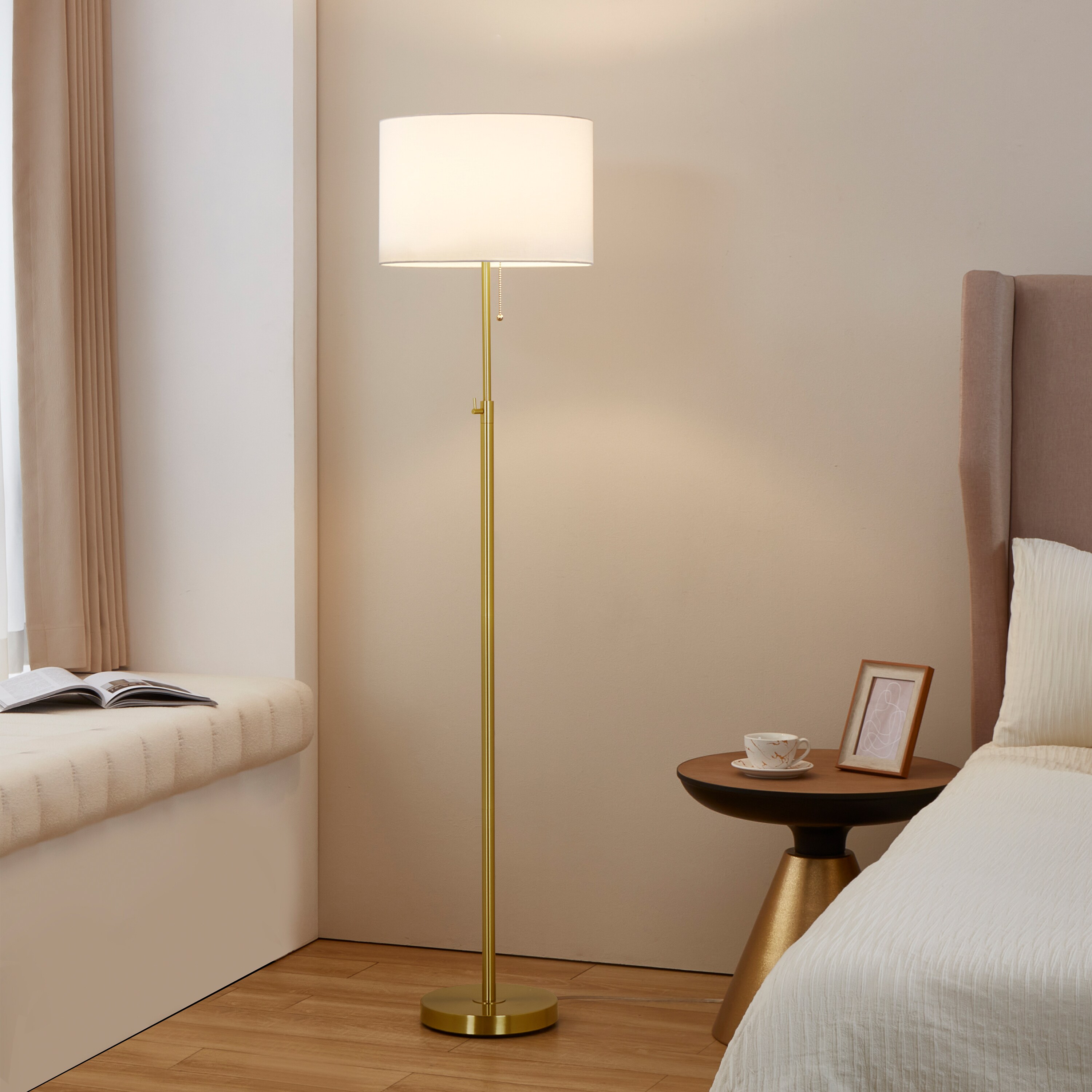 KAWOTI Equitte 64.5-in Gold Floor Lamp in the Floor Lamps department at ...