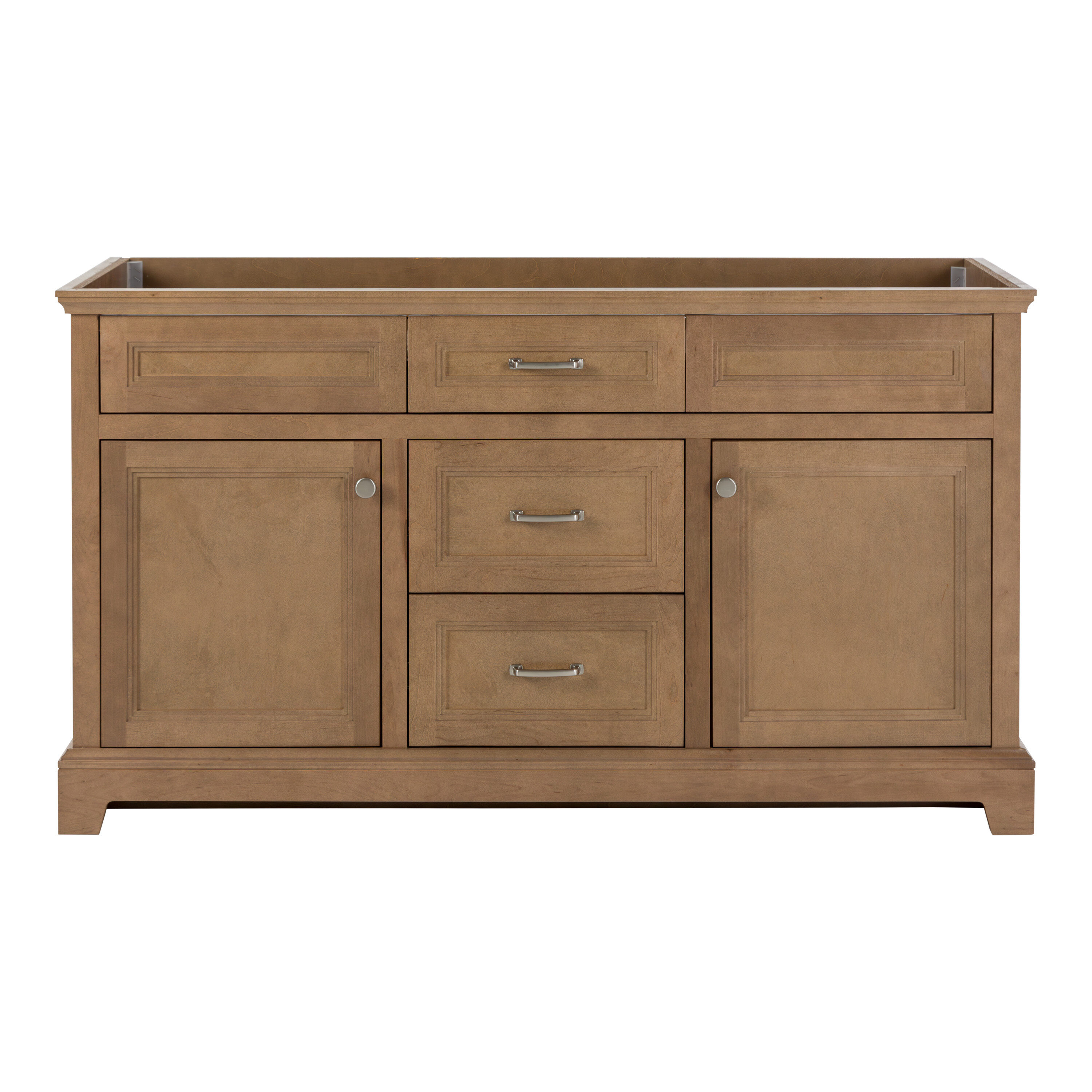 Merrill 60-in Sand Bathroom Vanity Base Cabinet without Top in Brown | - Style Selections W027860P1-SD