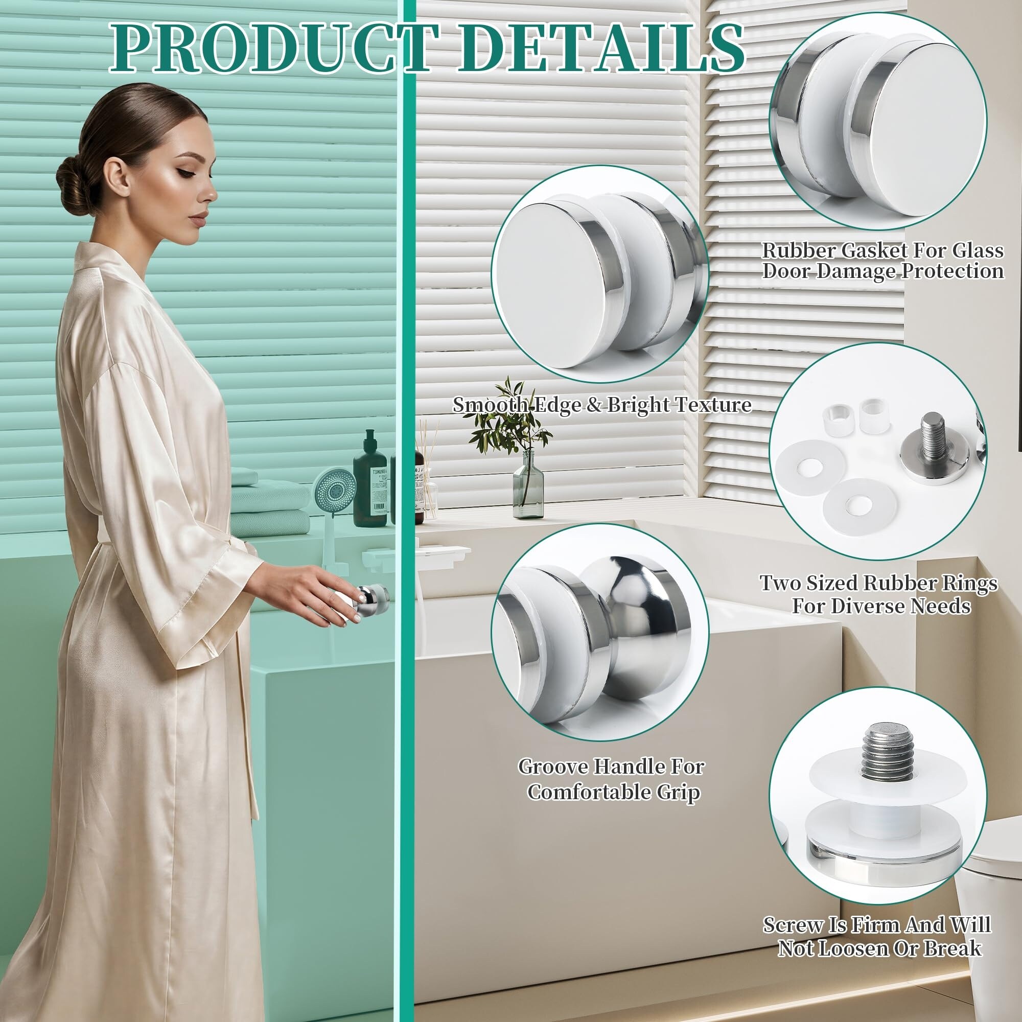 Numhew NHWILL92218 Tub-Shower-Door-Handles - View #5