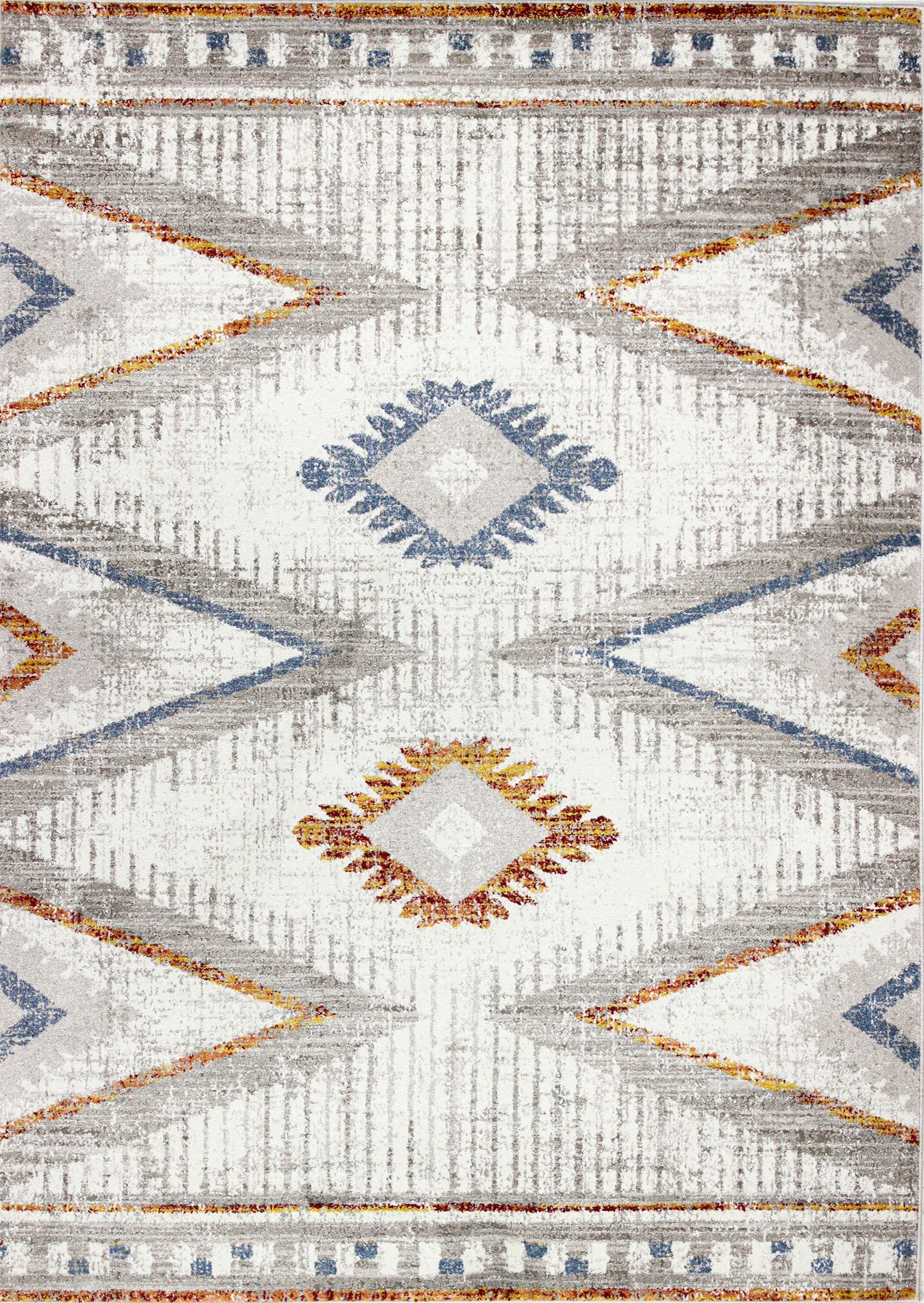 Bashian 649652301419 5 X 8 (ft) Ivory/Rust Indoor Geometric Lodge Area Rug