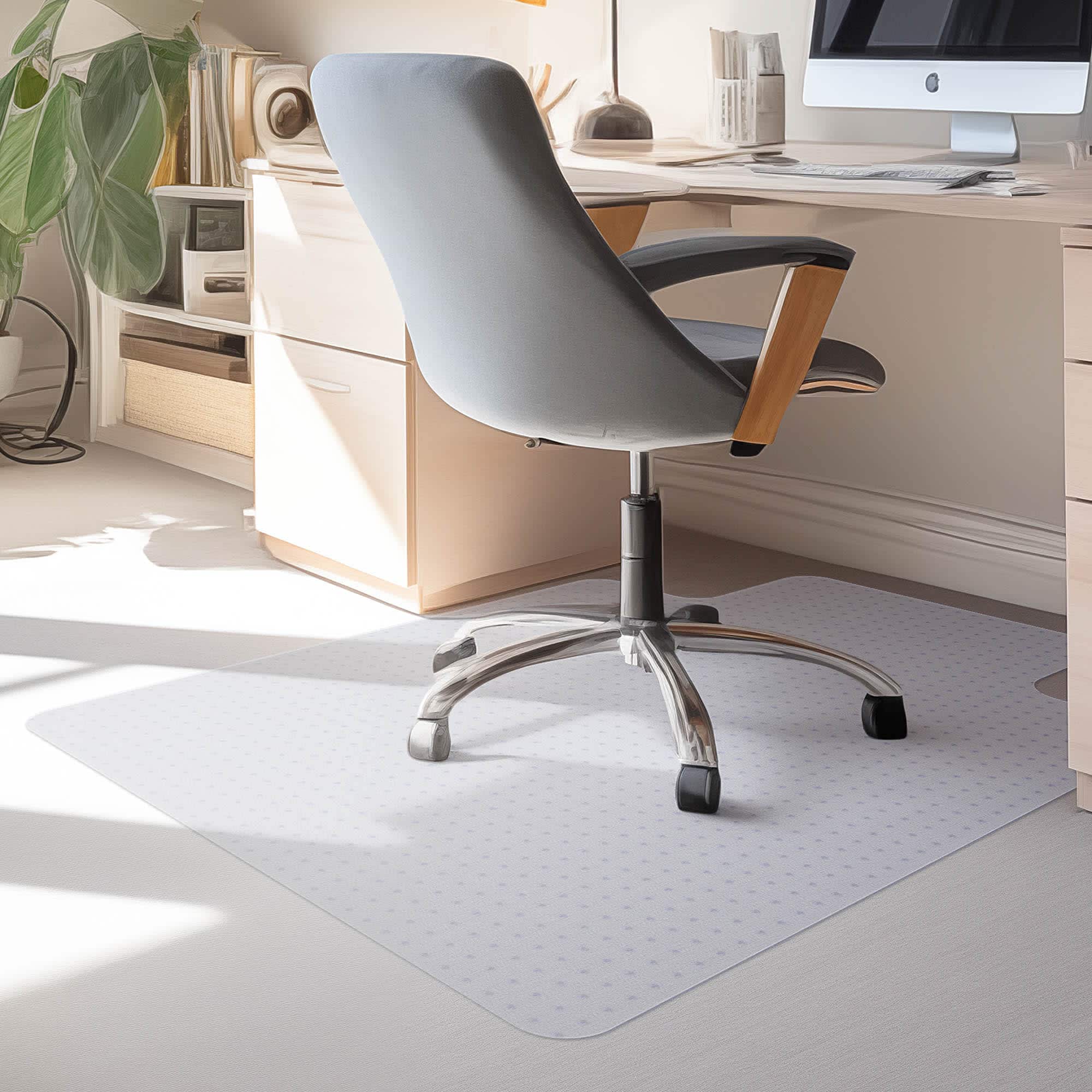 Yescom 06FMT05-C4836C-08-LO Clear Office Chair Mat for Low Pile Carpet 48 x 36 Thicken 2.5mm with Lip Plastic Floor Protector Home Studio