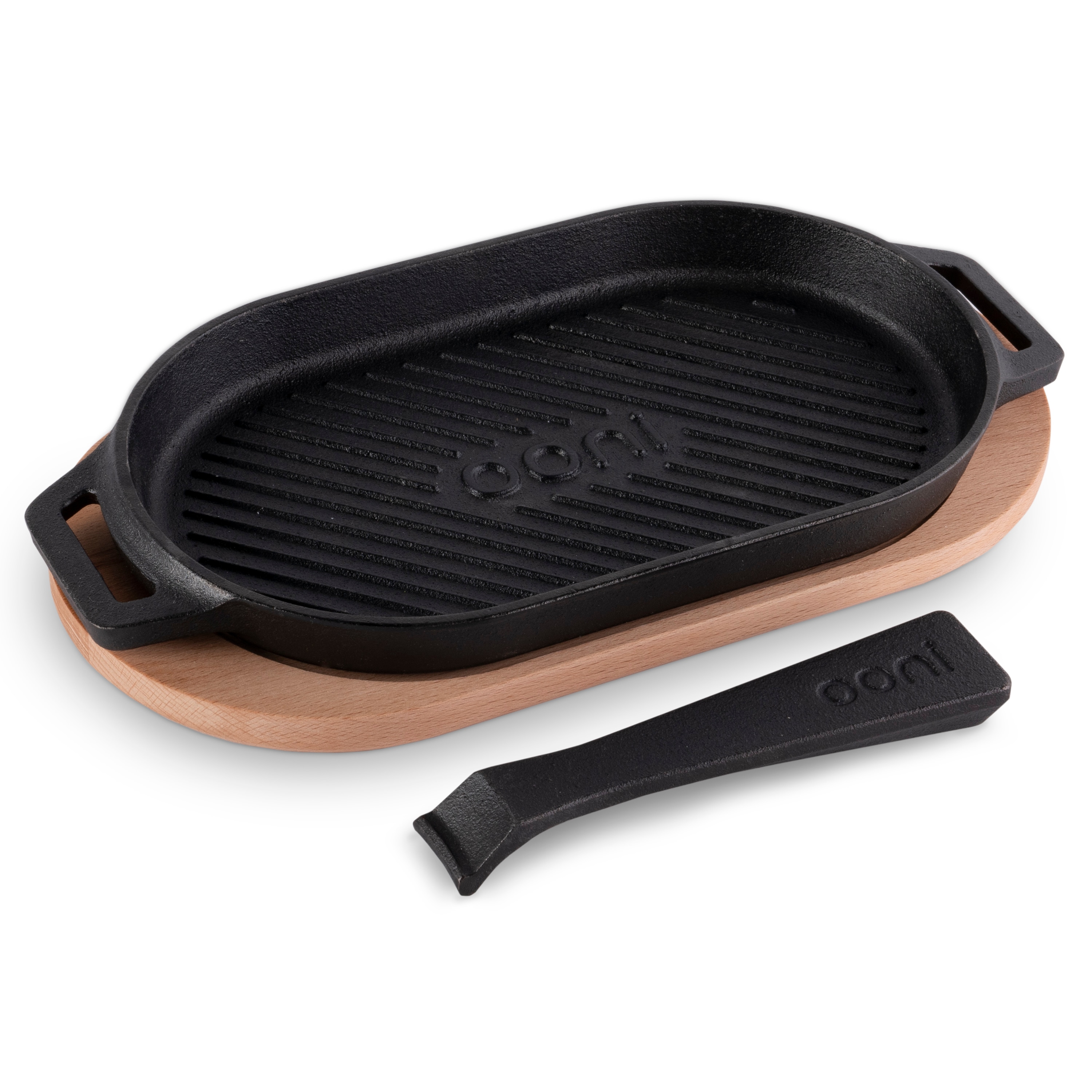  ooni Dual-Sided Grizzler Plate - Reversible Cast Iron Pan - Cast  Iron Skillet with Removable Handle - Cast Iron Griddle - Pre-Seasoned Oven  Safe: Home & Kitchen