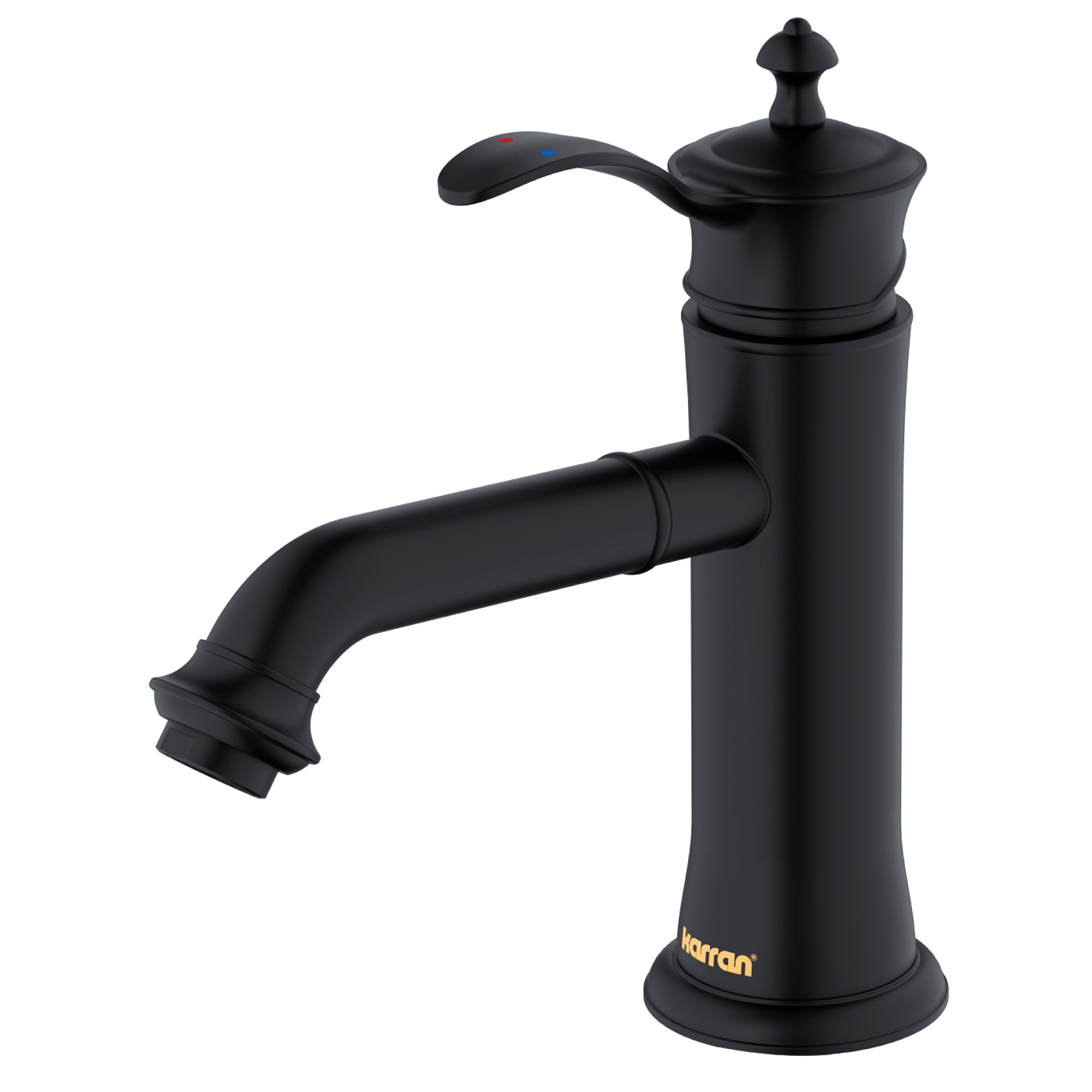 Karran KBF470MB Vineyard Matte Black Single hole 1-handle WaterSense Low-arc Residential Handle Bathroom Sink Faucet with Drain