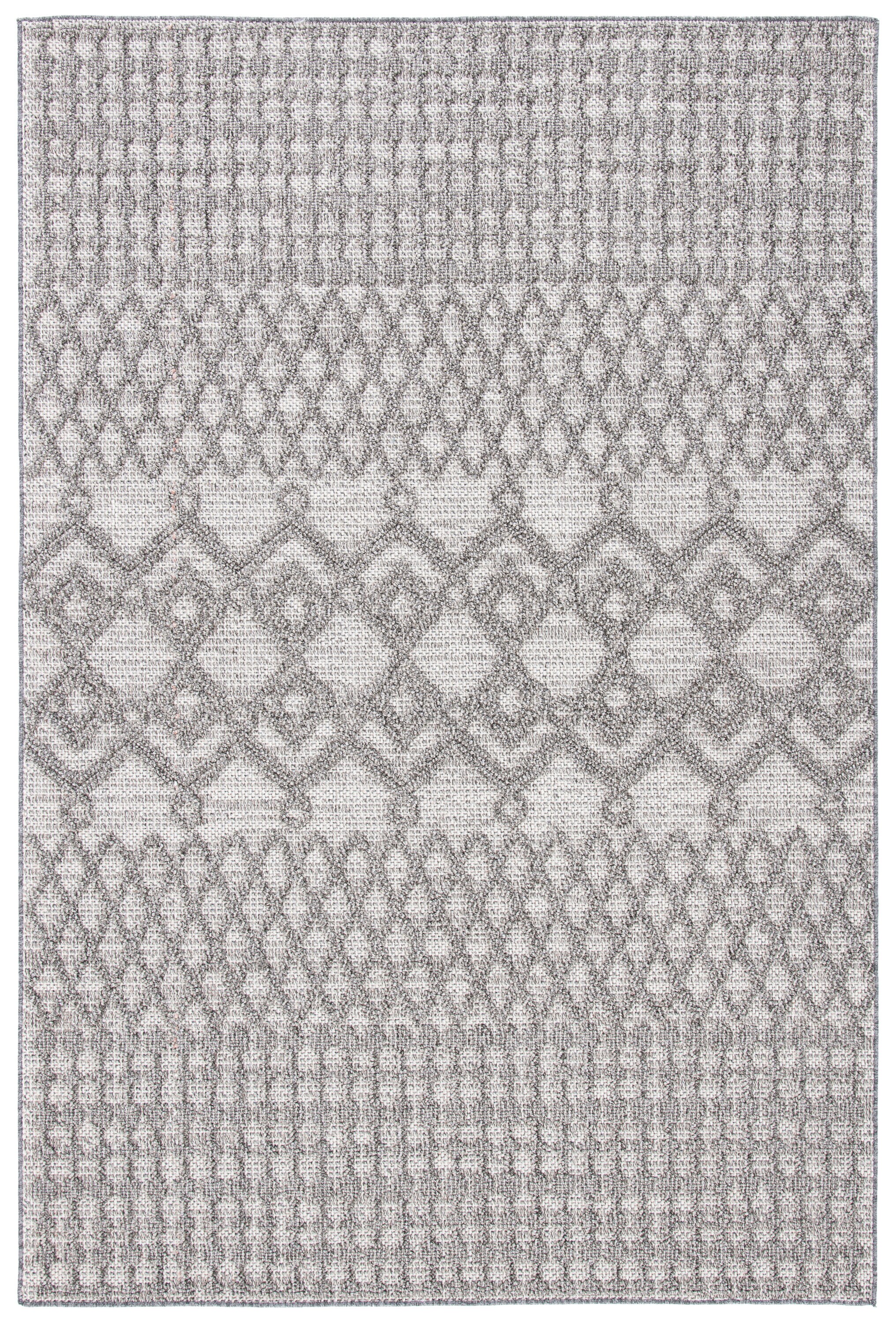 Gray and Dark Gray Synthetic 9' x 12' Area Rug