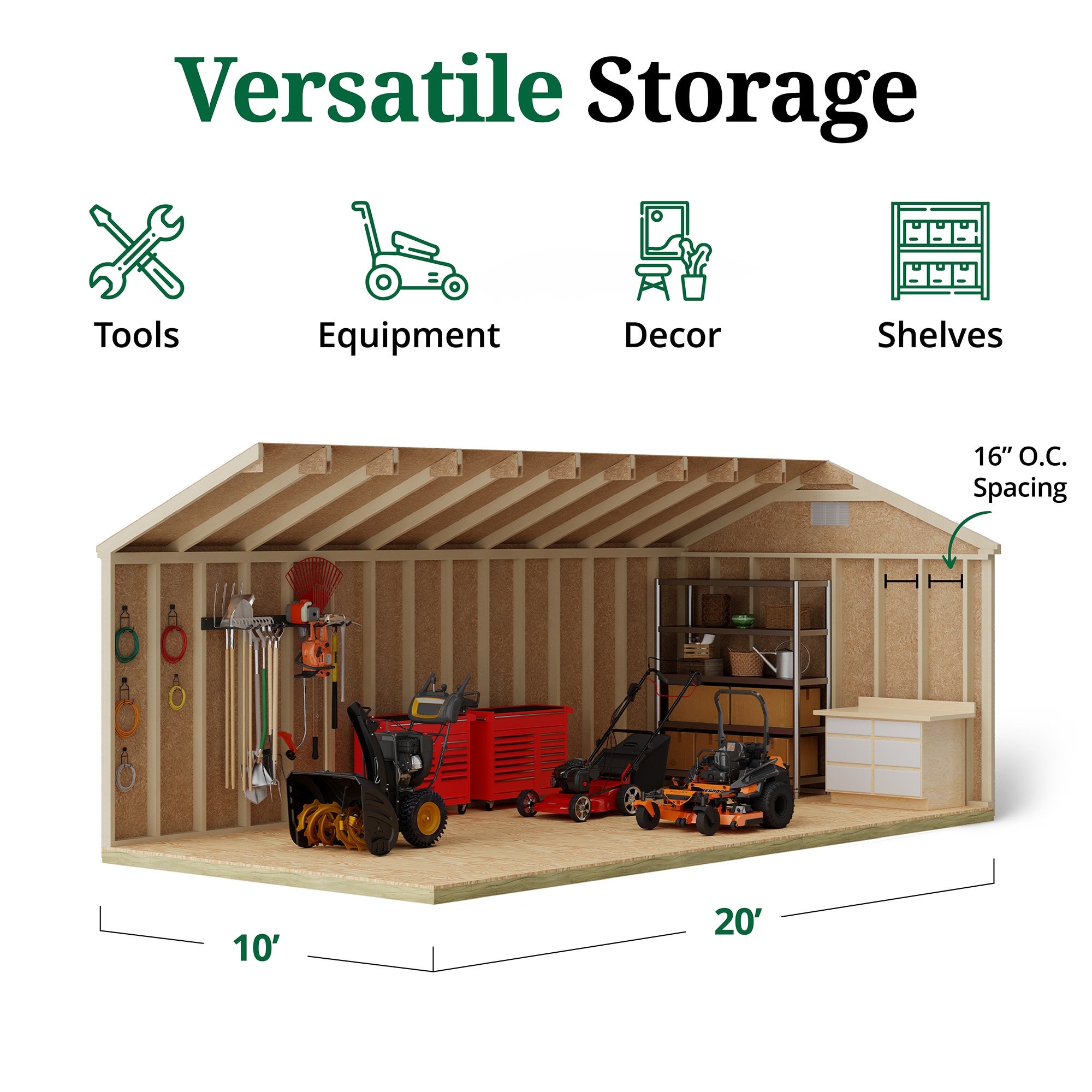 Little Cottage Co 10X20 CWS-PC Wood-Storage-Buildings - View #5