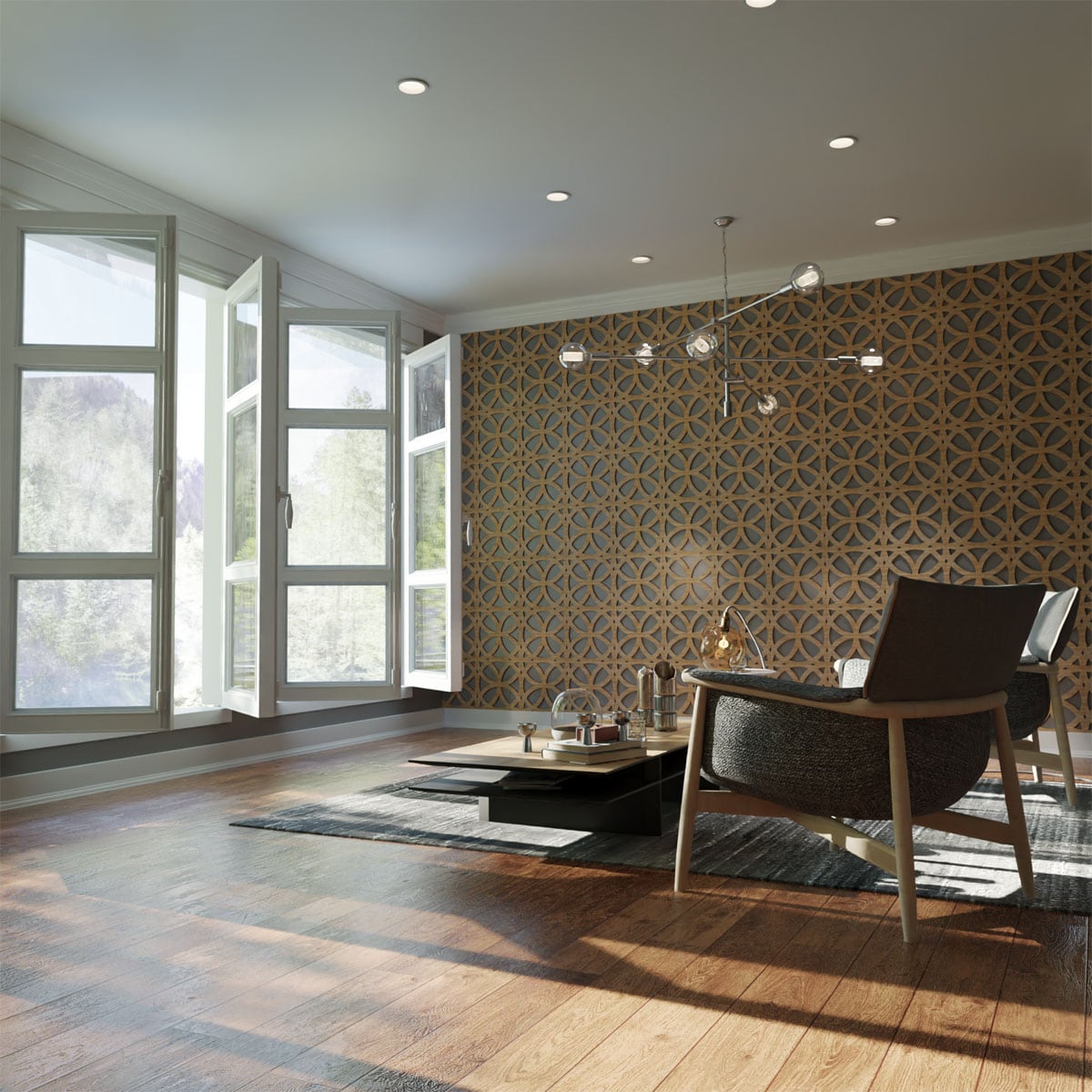 Ekena Millwork WALW12X12X0375DVNBI 11-3/8-in x 11-3/8-in Smooth Paintable/Stainable Wood Fretwork Wall Panel ( 0.9 )