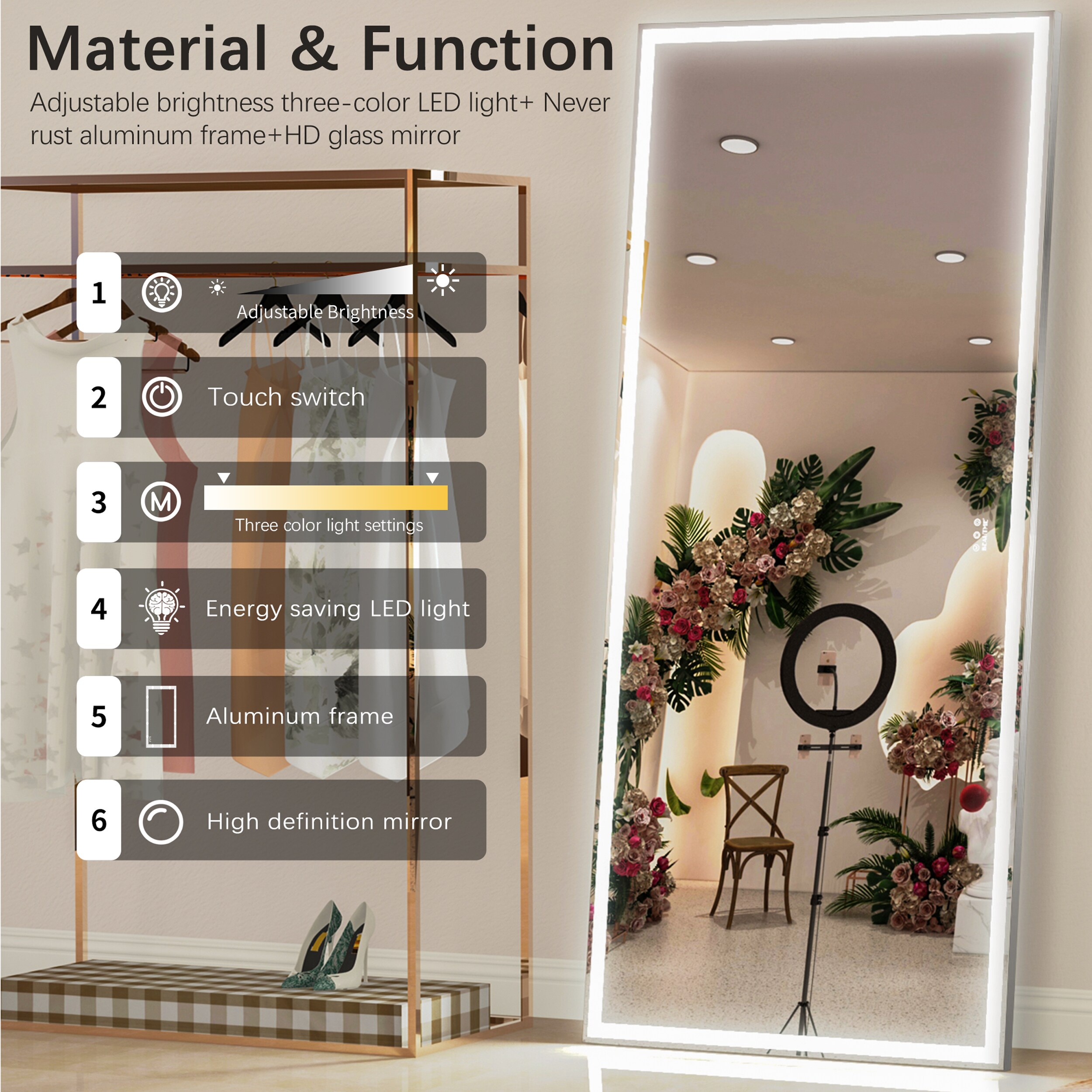 Forclover MF03GI-ME06 Framed-Bath-Mirrors - View #2