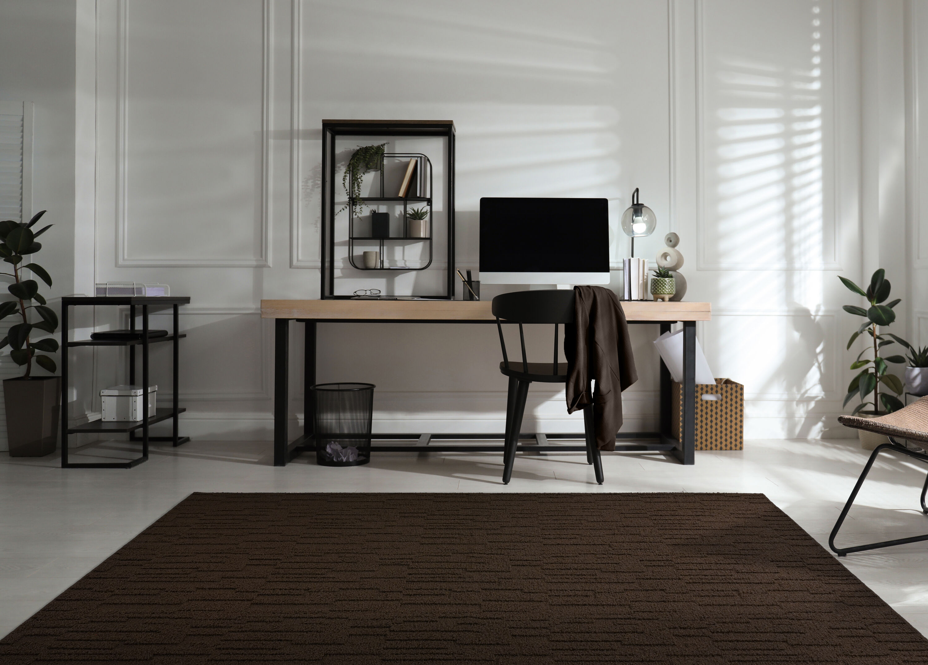 Garland Rug LL160N07210804 Brentwood Pixel 6 x 9 (ft) Tufted Polypropylene Mocha Rectangular Indoor Abstract Farmhouse/Cottage Area rug