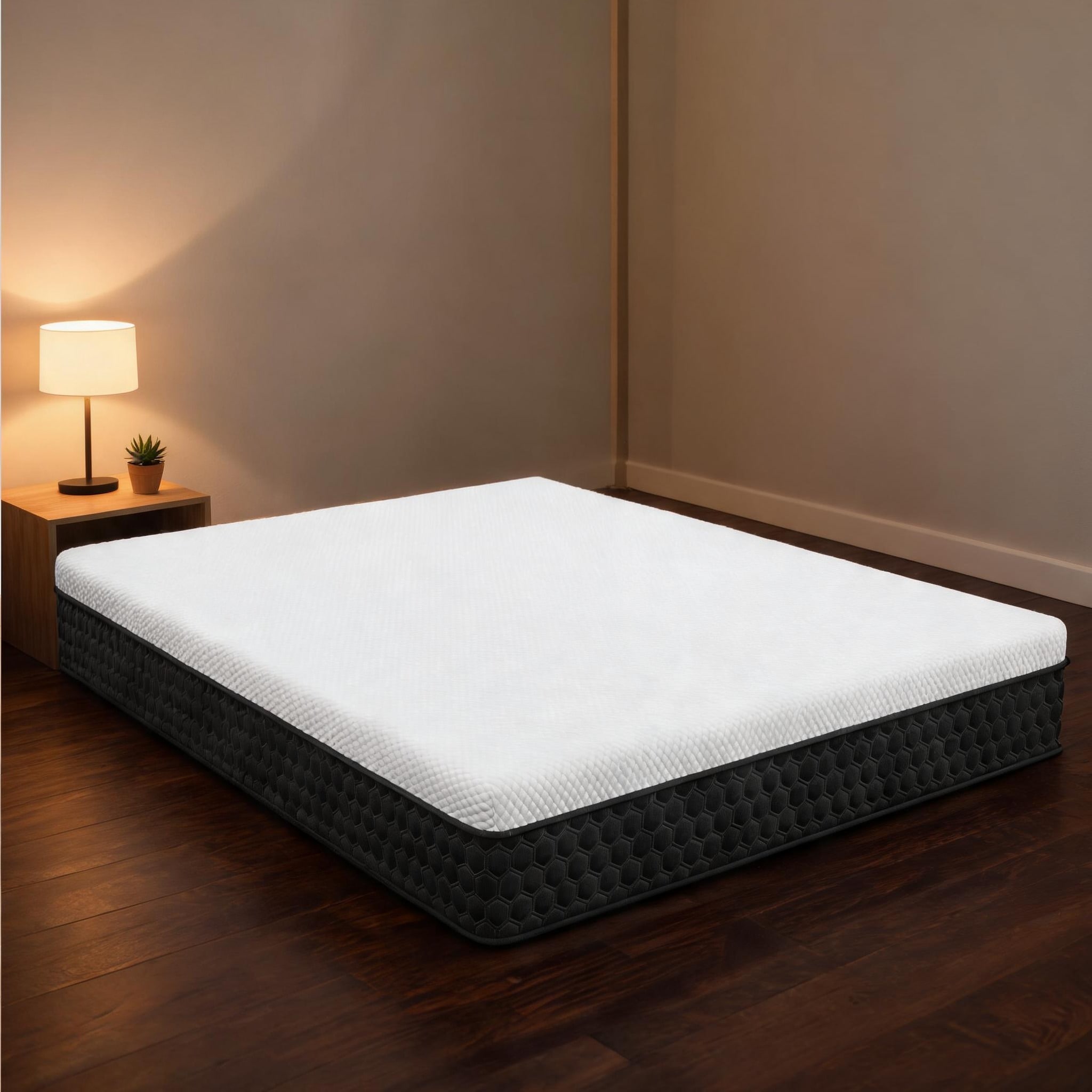 Watnature Queen Hybrid Mattress Foam+Spring in Soft White Copper ...