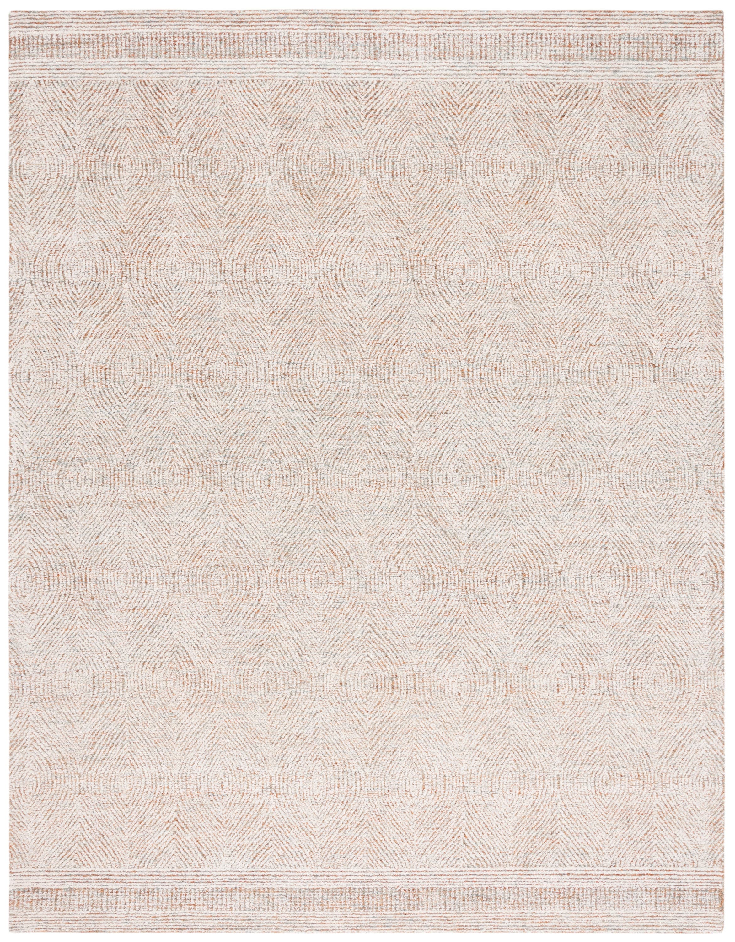 Safavieh ABT340P-6 Abstract Zenzi 6 x 9 (ft) Tufted Wool Ivory/Rust Rectangular Indoor Abstract Farmhouse/Cottage Area rug