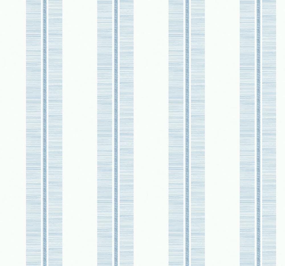 Seabrook Designs MB31002 Beach House 60.75-Sq. Feet Blue oasis Paper Stripes Unpasted Wallpaper