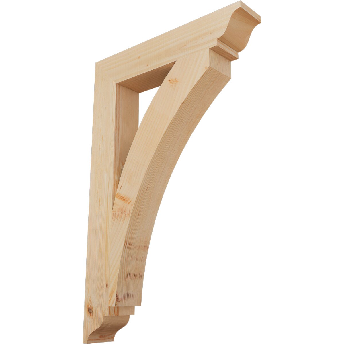 Ekena Millwork BKT04X22X34THR01SDF Thorton traditional smooth 3-1/2-in x 22-in x 34-in Douglas fir Brown Wood Standard bracket
