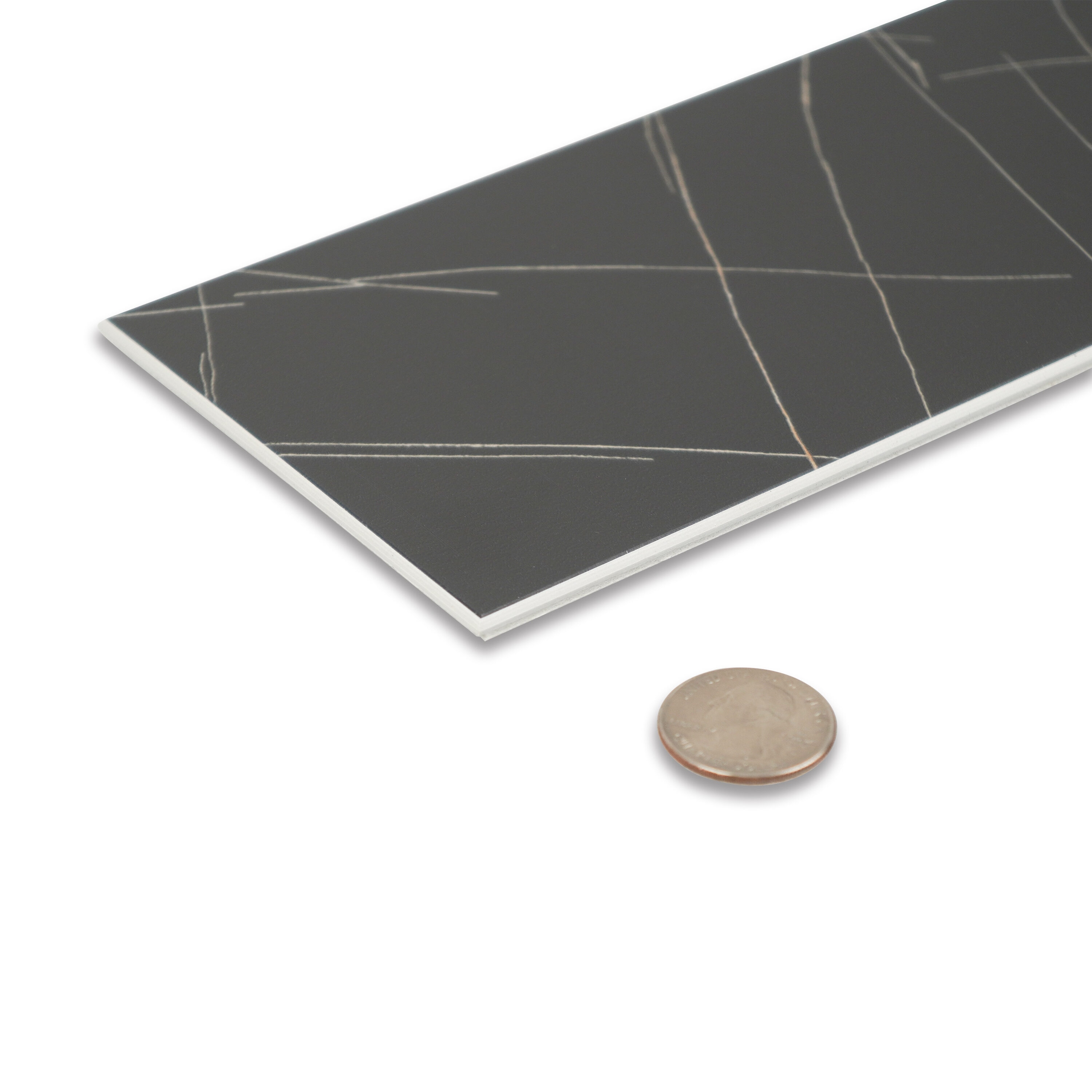 Glossy Noir 4'' x 12'' Peel and Stick Subway Tile