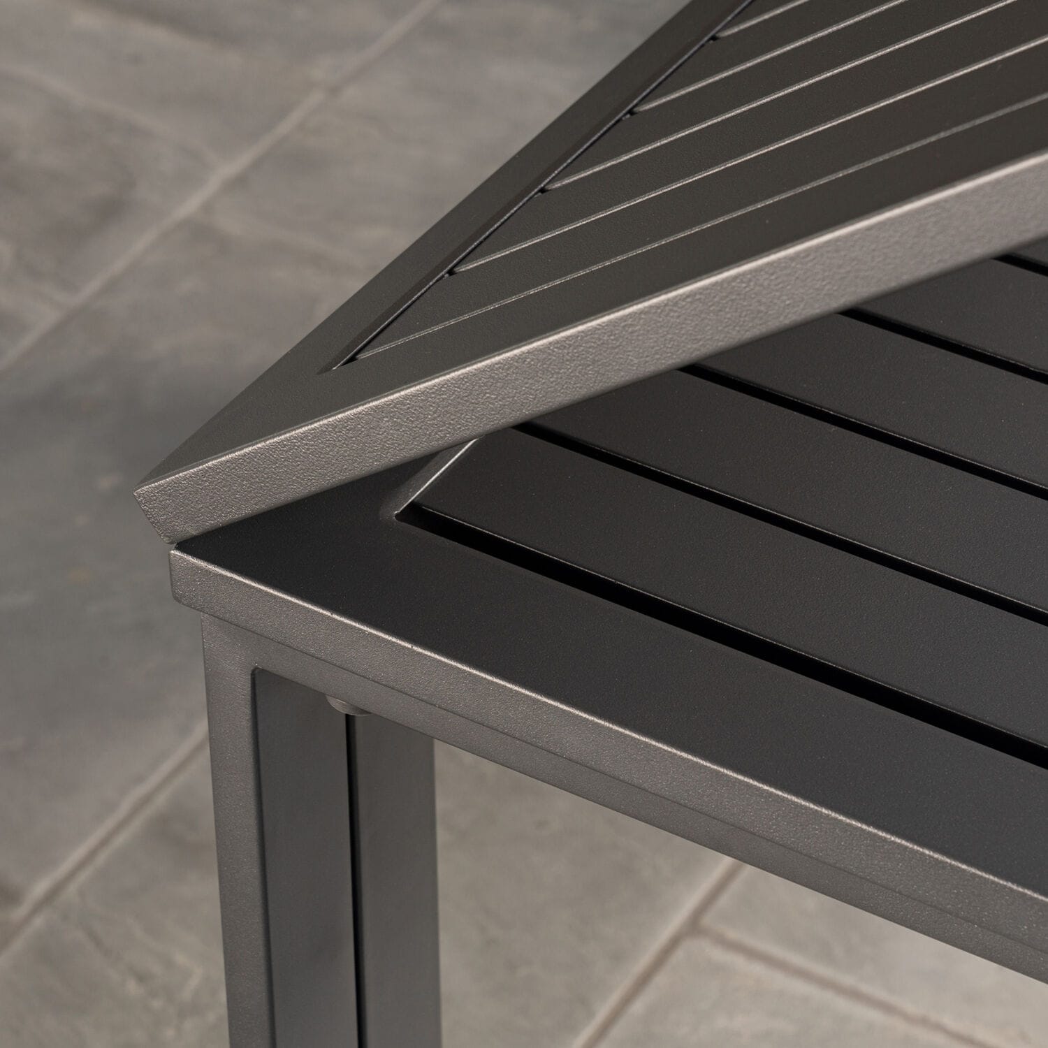 Conrad Gray Aluminum Folding Outdoor Console Dining Table