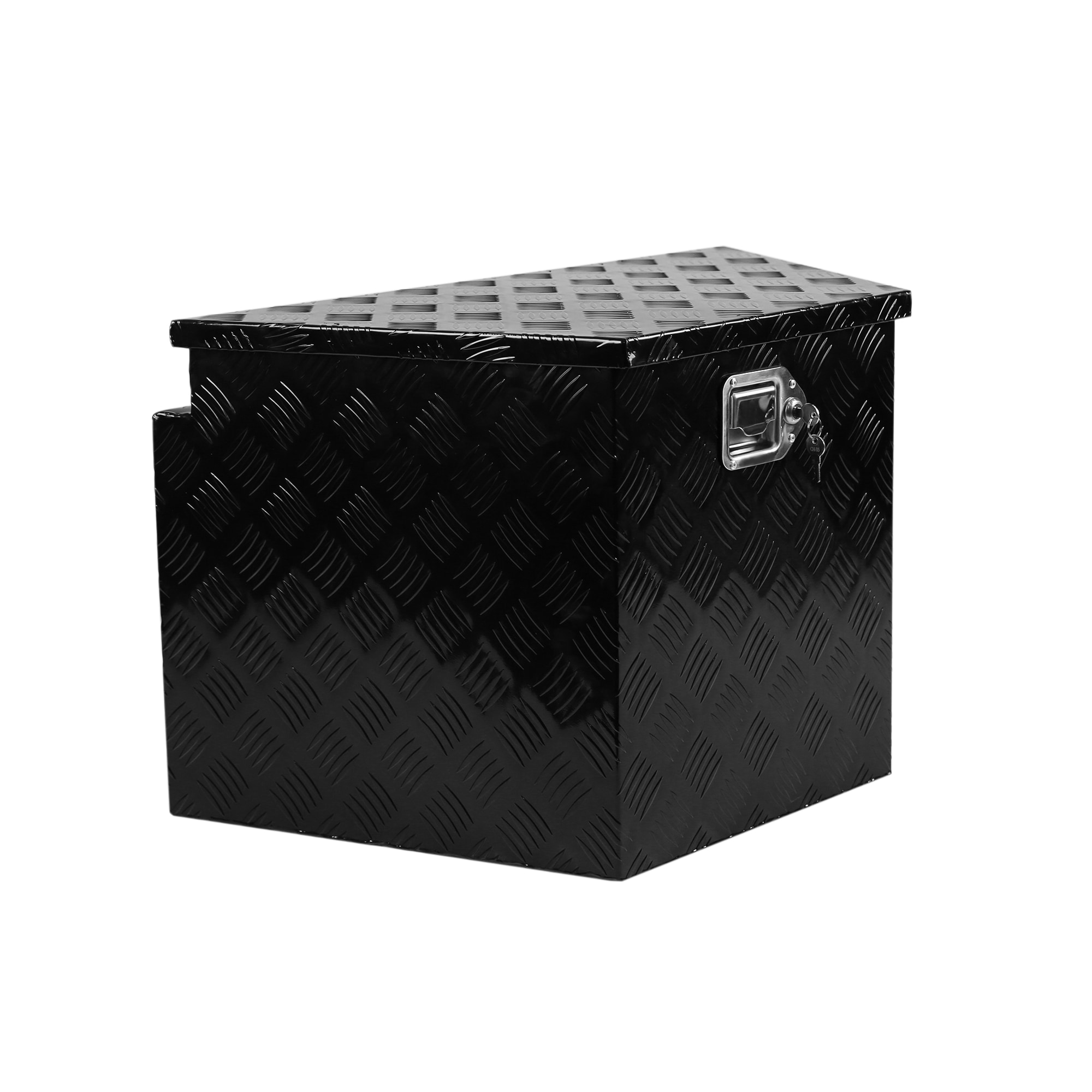 Tatayosi JL-125503 33 Inch Heavy Duty Diamond Plate Aluminum Trailer Tongue Box Pickup Truck Tool Box Storage Organizer with Weather Resistant Seal Lock and Keys ‚Äì Black