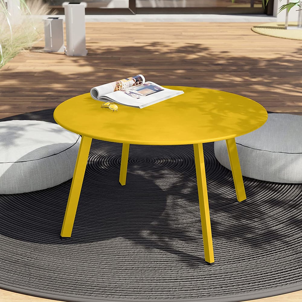 Round Outdoor End Table 27.6-in W x 27.6-in L | - Sunrinx MG56-40-FP