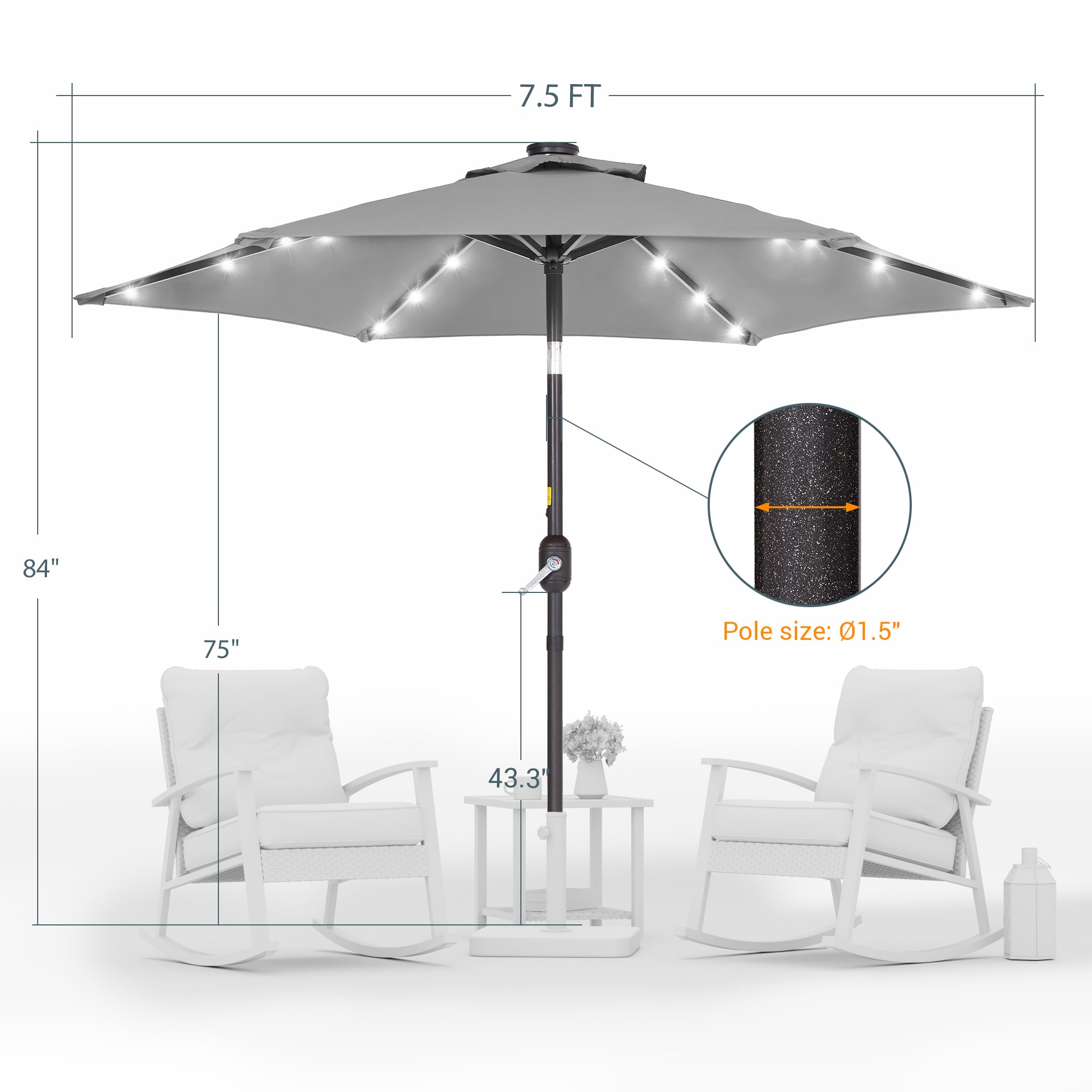 Sonkuki SD-TJLED75GY Umbrellas-2 - View #2