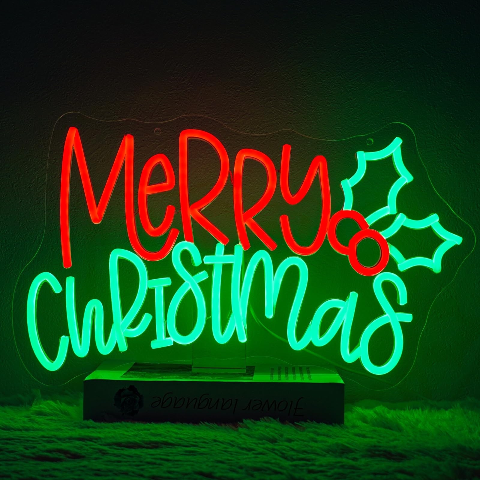 Oyezvary Merry Christmas Neon Sign Wall Decor Dimmable LED Light with Holly Berry Pattern for Party Window Bedroom Shop Holiday New Year Gift Oyezvary Merry Christmas Neon Sign Wall Decor Dimmable LED Light with Holly Berry Pattern for Party Window Bedroom Shop Holiday New Year Gift