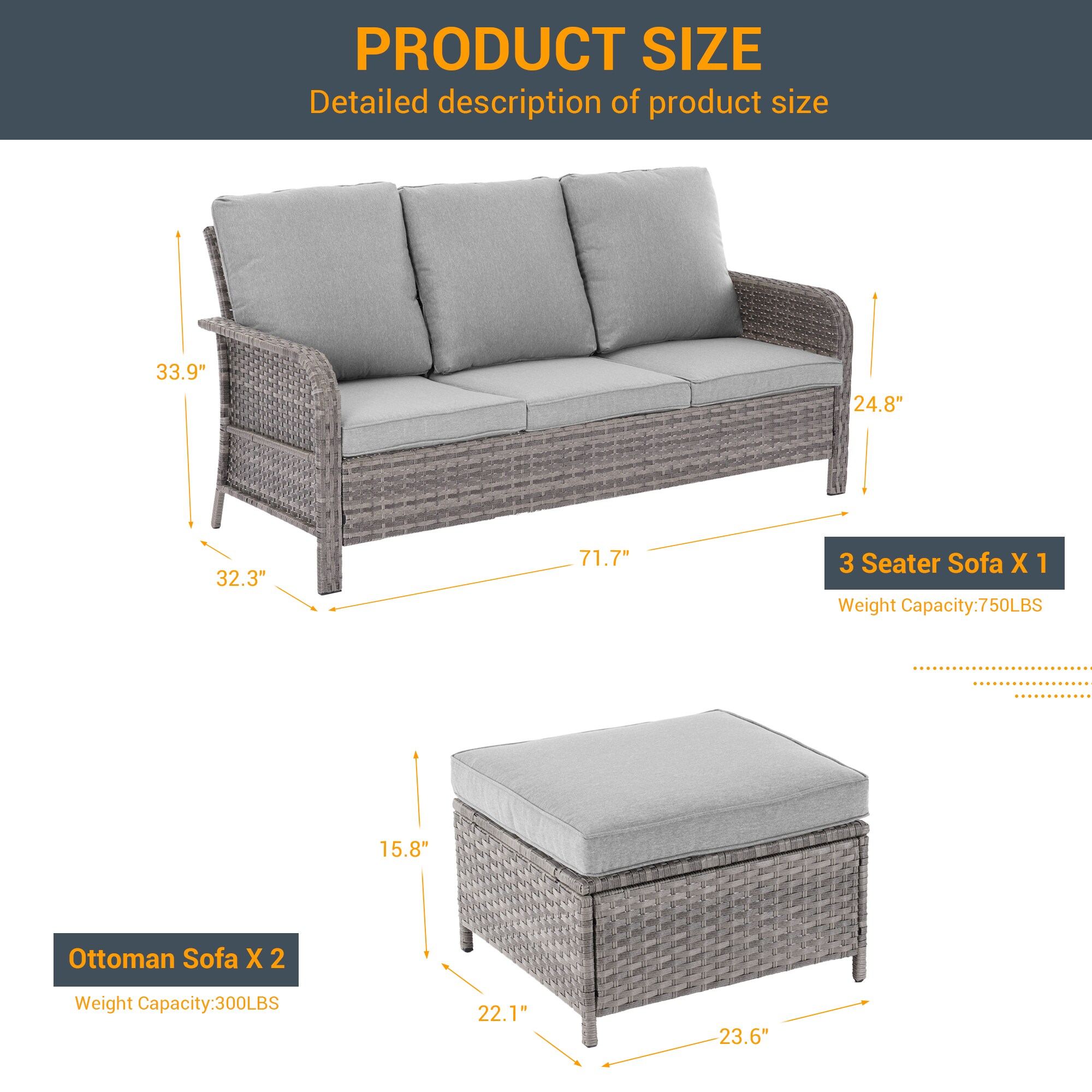 Sonkuki SD-PS-155HLY-S2T2 Patio-Conversation-Sets - View #7