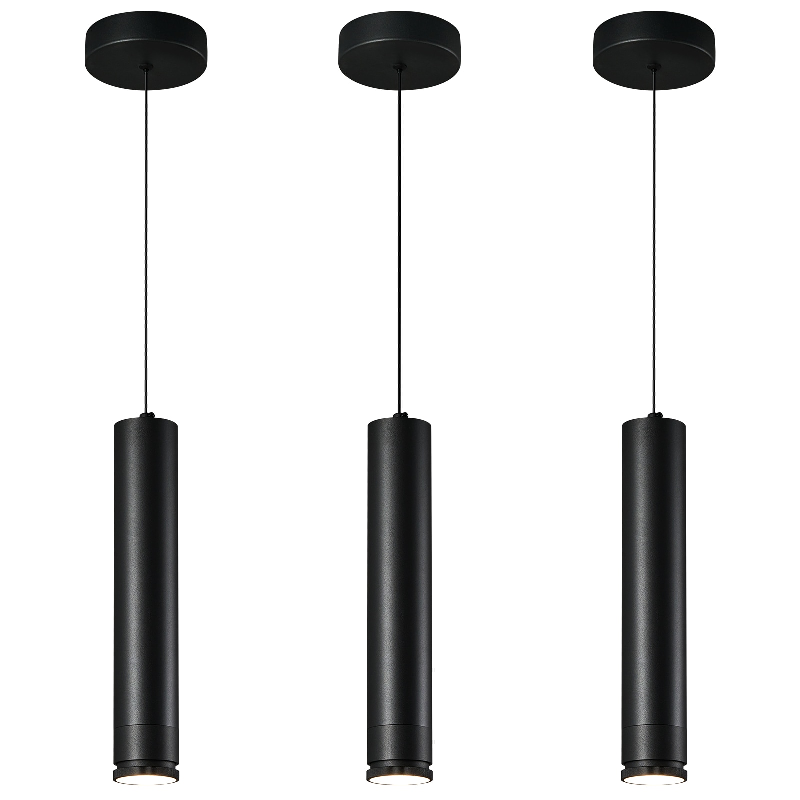 ZHLLMQ - Modern 2.36in 1-Light 3 Pack Cylindrical Matte Black Series Solid Shade Cylinder Integra...