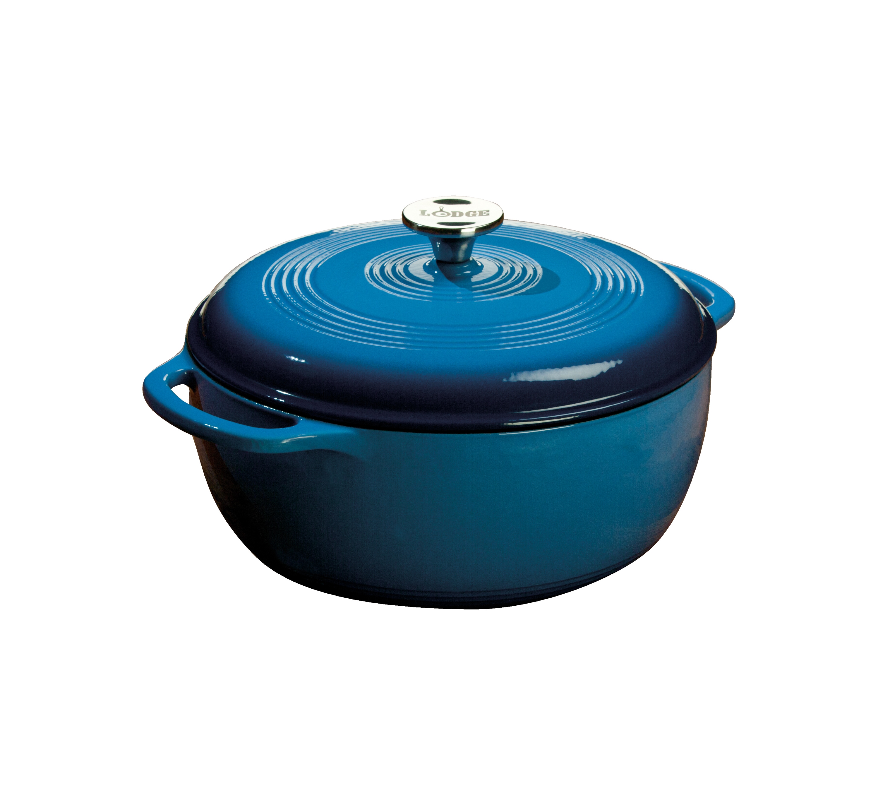 Lodge Cast Iron 6 Quart Enameled Cast Iron Dutch Oven, Blue - Ideal for  Slow-Roasting, Simmering, and Baking Bread in the Cooking Pots department  at
