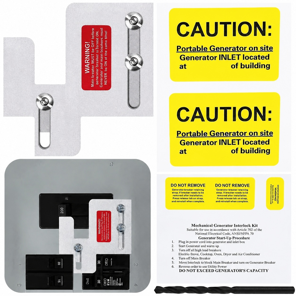 Misopily Generator Interlock Kit Compatible with Eaton Cutler Hammer BR Series 150 and 200 Amp Panels Horizontal Electrical Interlock Kit with #LMS0810M059