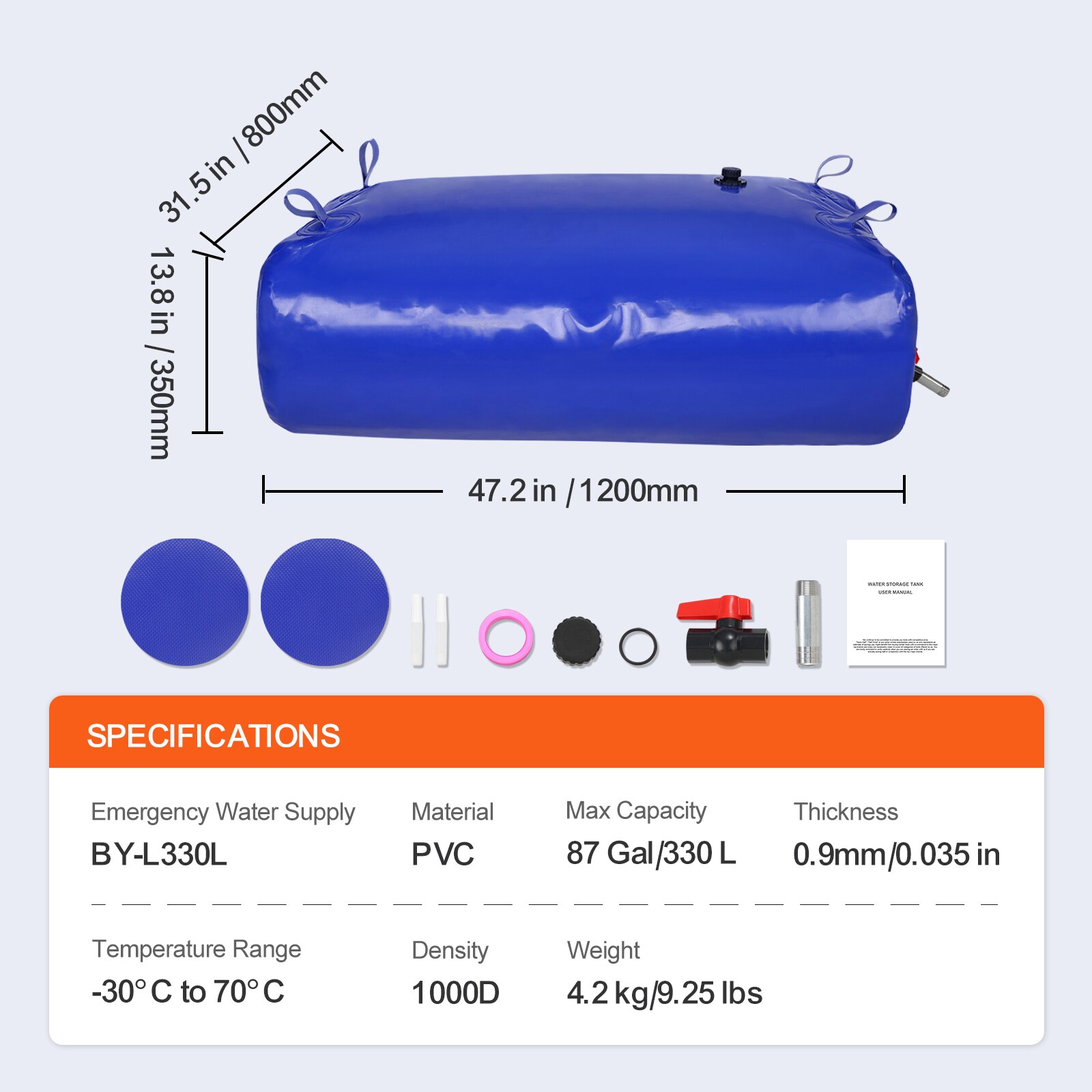 VEVOR CSDLSPVCB330UZUZHV0 Water-Storage - View #8