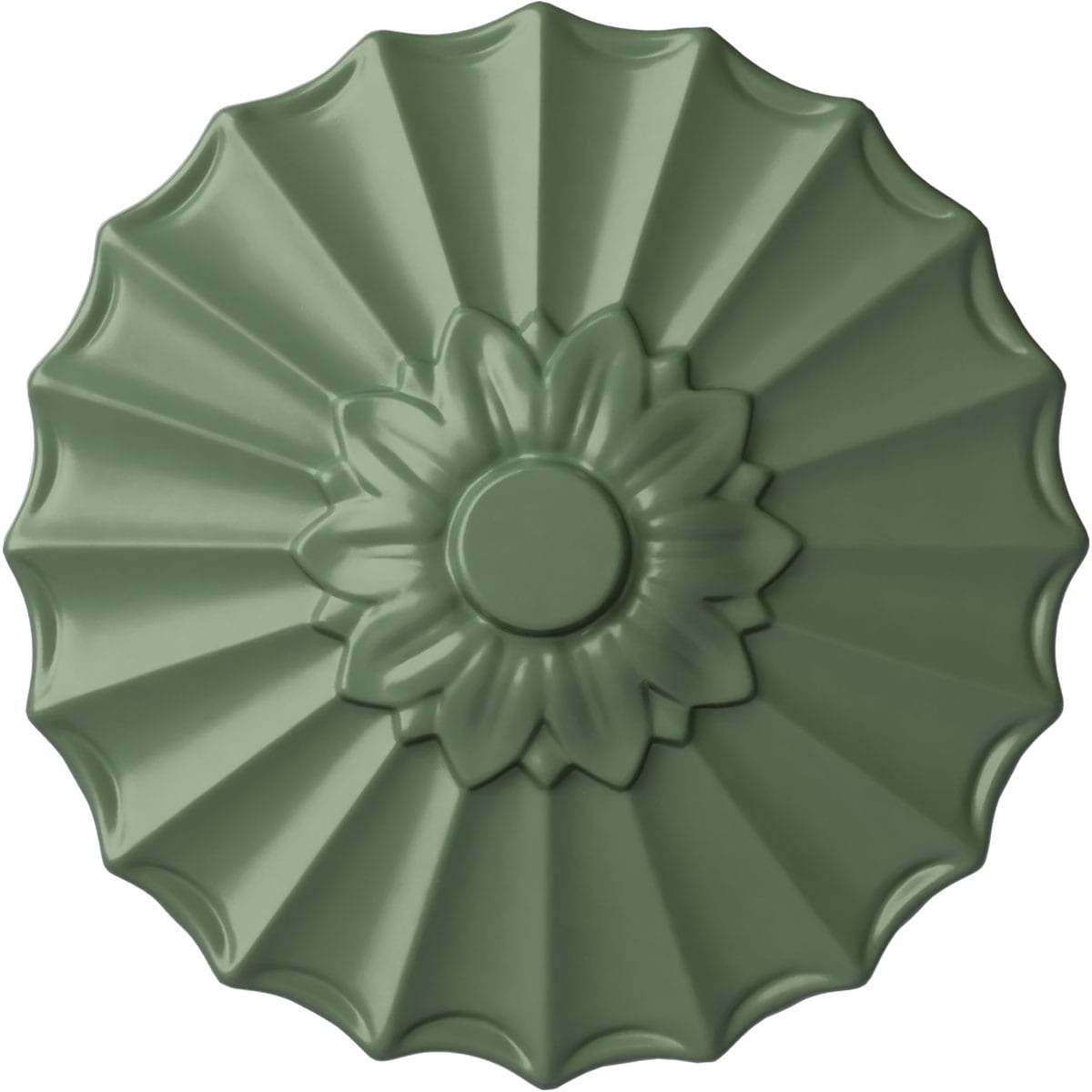 Ekena Millwork CM09SHAGF Shakuras 9-in W x 9-in L Painted Athenian Green Polyurethane Whole Ceiling Medallion