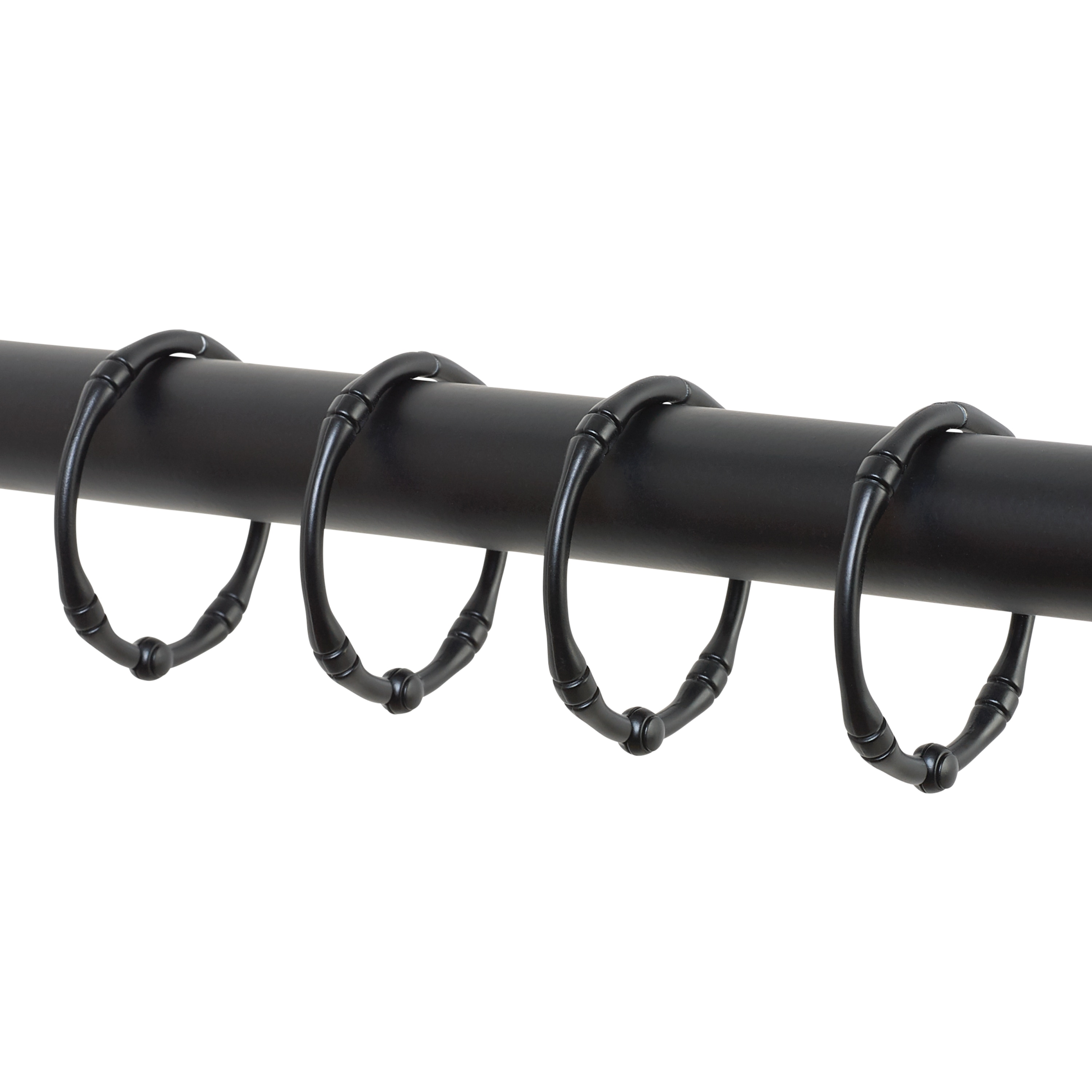 Zenith Zenna Home Matte Black Double Roller Shower Curtain Hook (12-Count)  - Hall's Hardware and Lumber