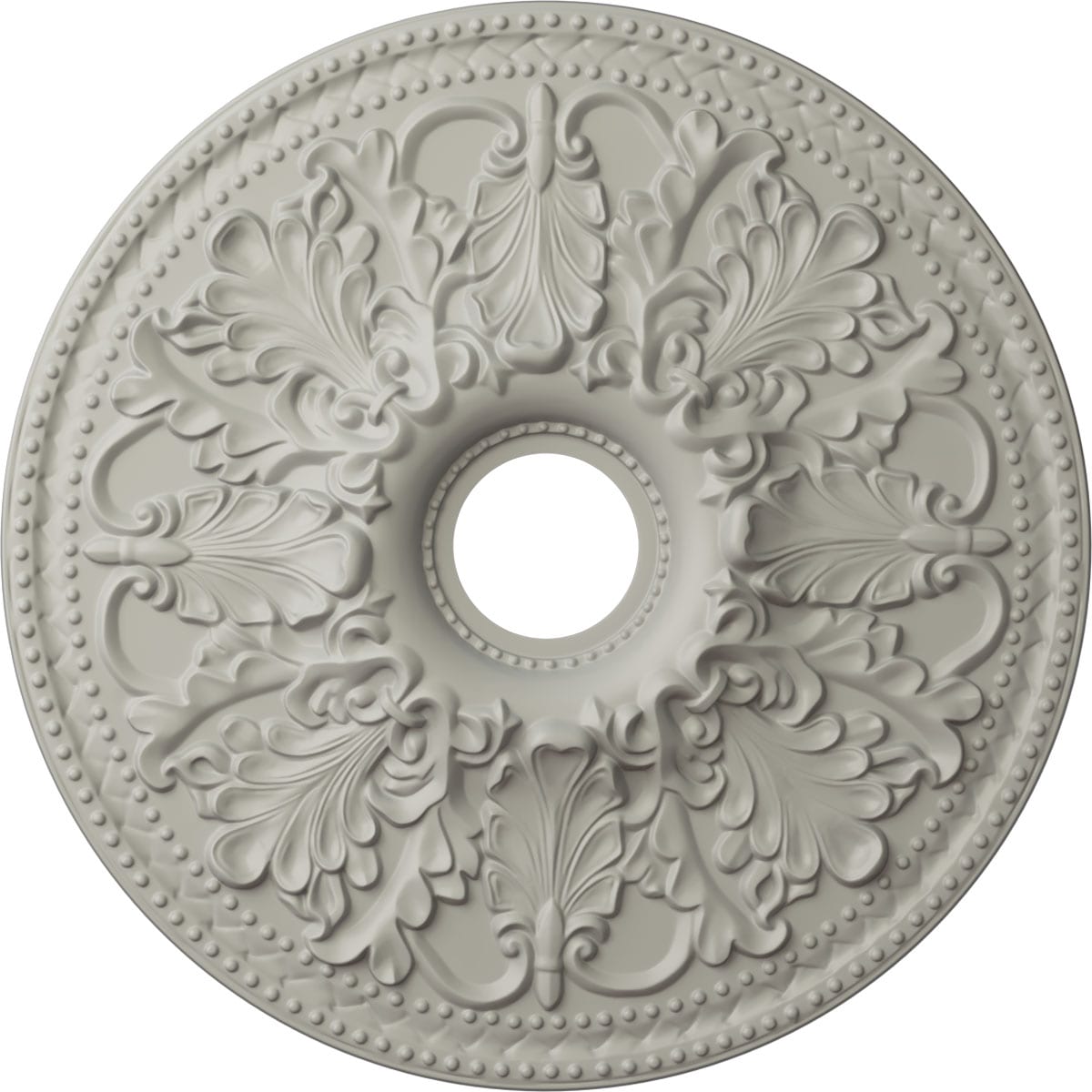 Ekena Millwork CM23ASPCF Ashley 23.875-in W x 23.875-in L Painted Pot Of Cream Polyurethane Whole Ceiling Medallion