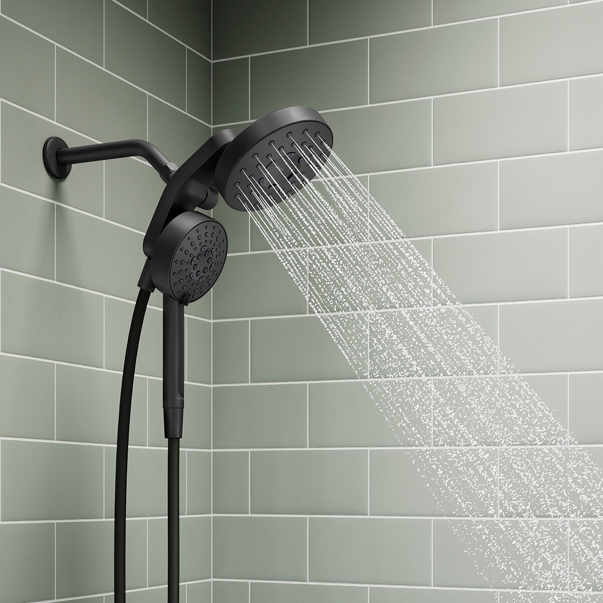 KOHLER Premise Matte Black Round Shower Head 1.75GPM (6.6