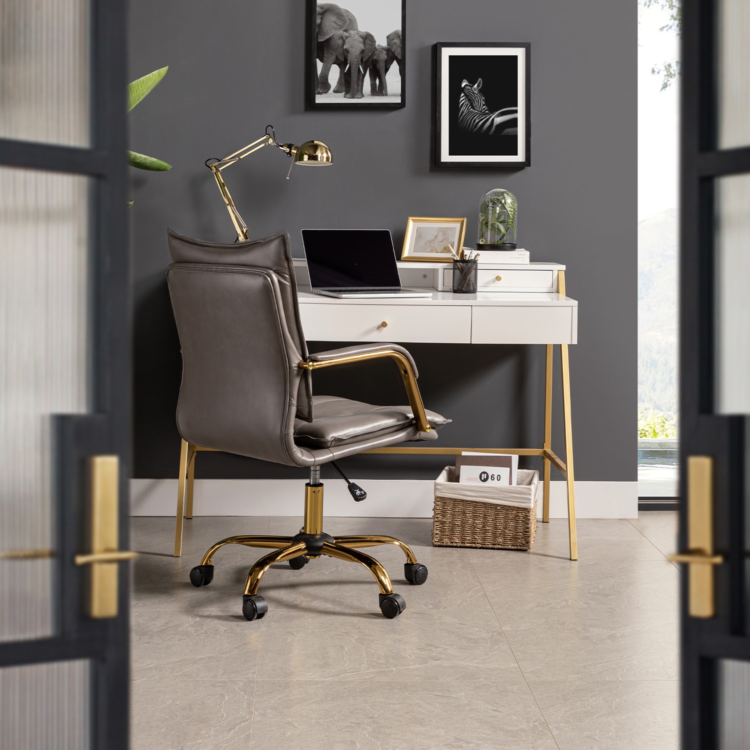 14 Karat Home OFHT0417-GREY Office-Chairs - View #2